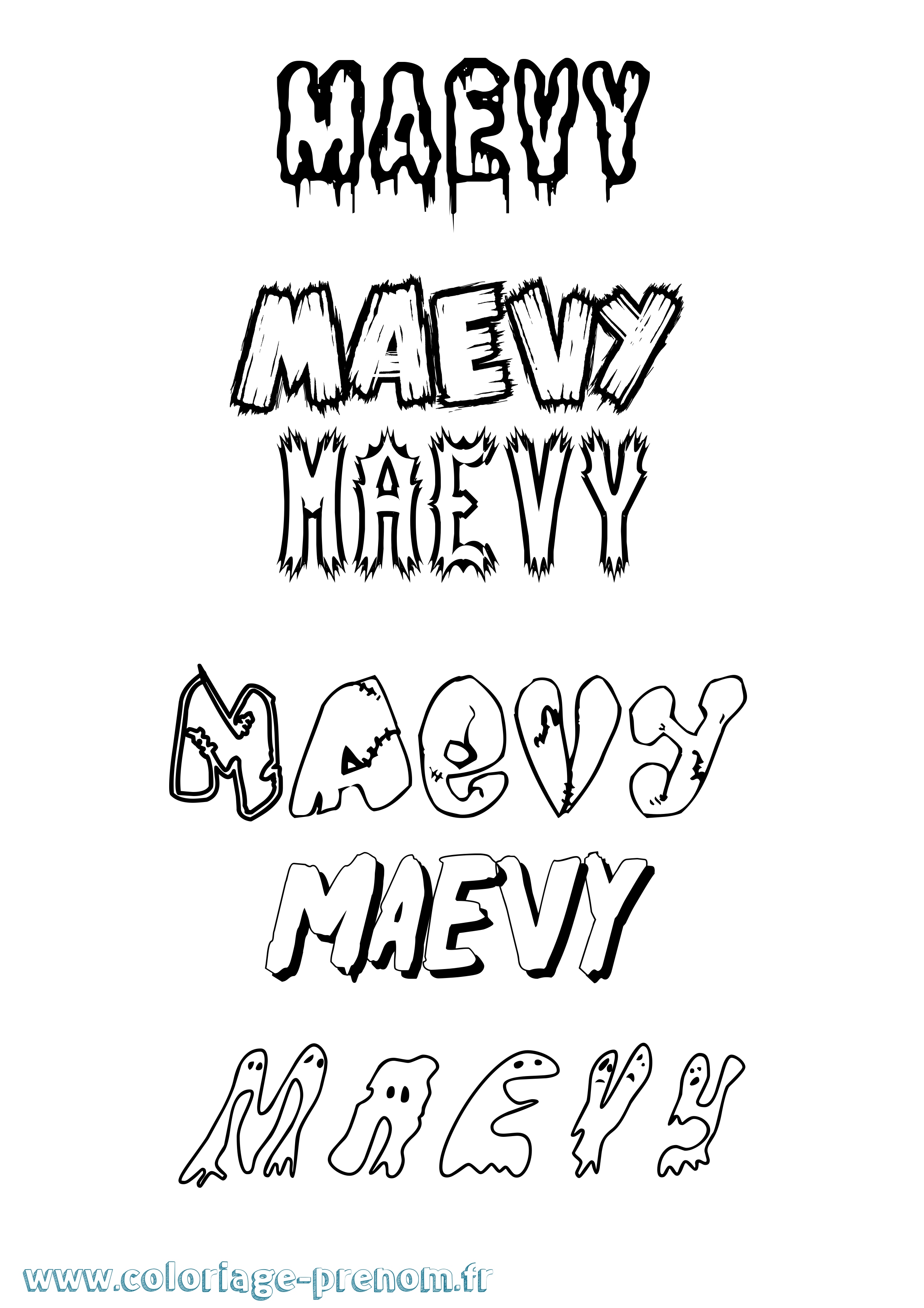 Coloriage Maevy Frisson Coloriage prénom Maevy Frisson