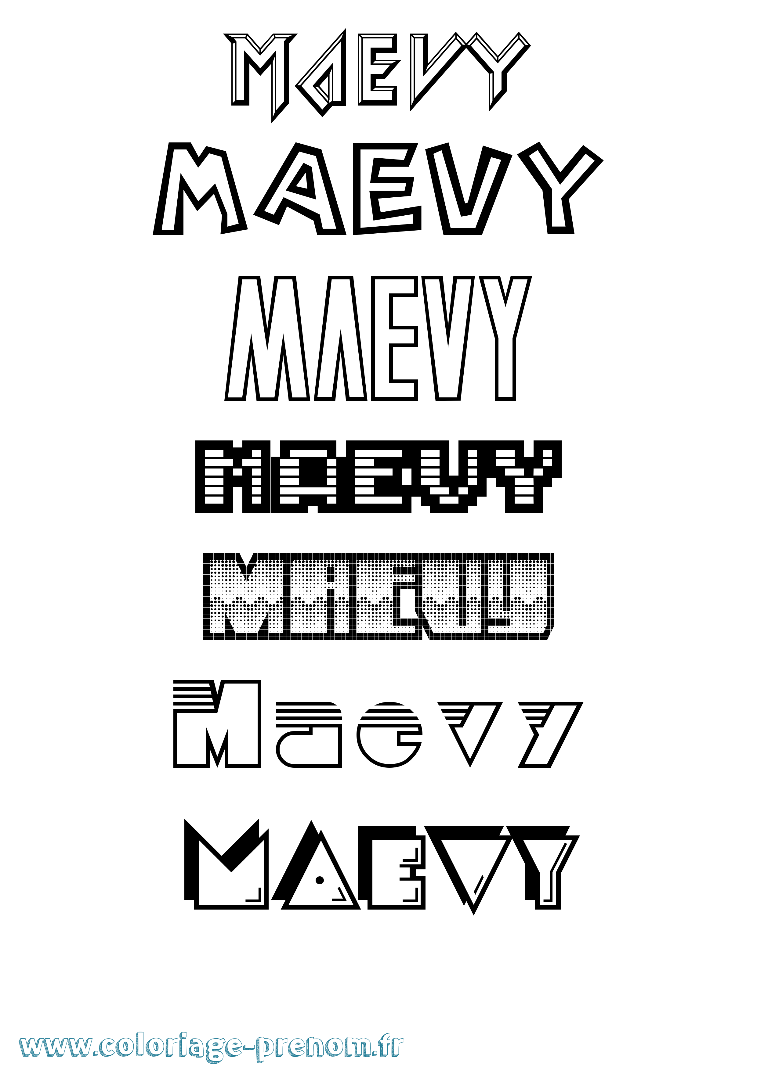 Coloriage Maevy Jeux Vidéos Coloriage prénom Maevy Jeux Vidéos
