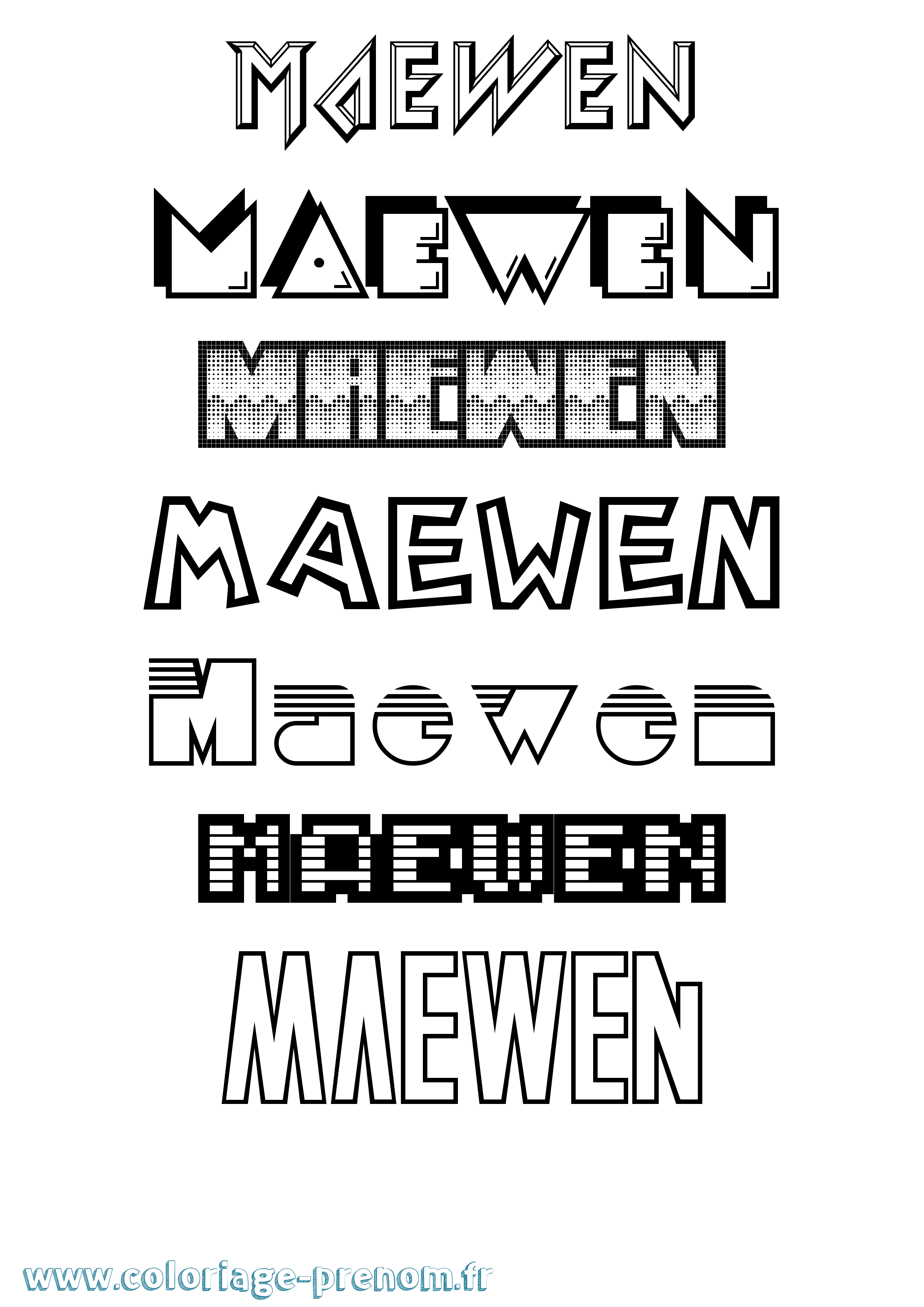 Coloriage Maewen Jeux Vidéos Coloriage prénom Maewen Jeux Vidéos