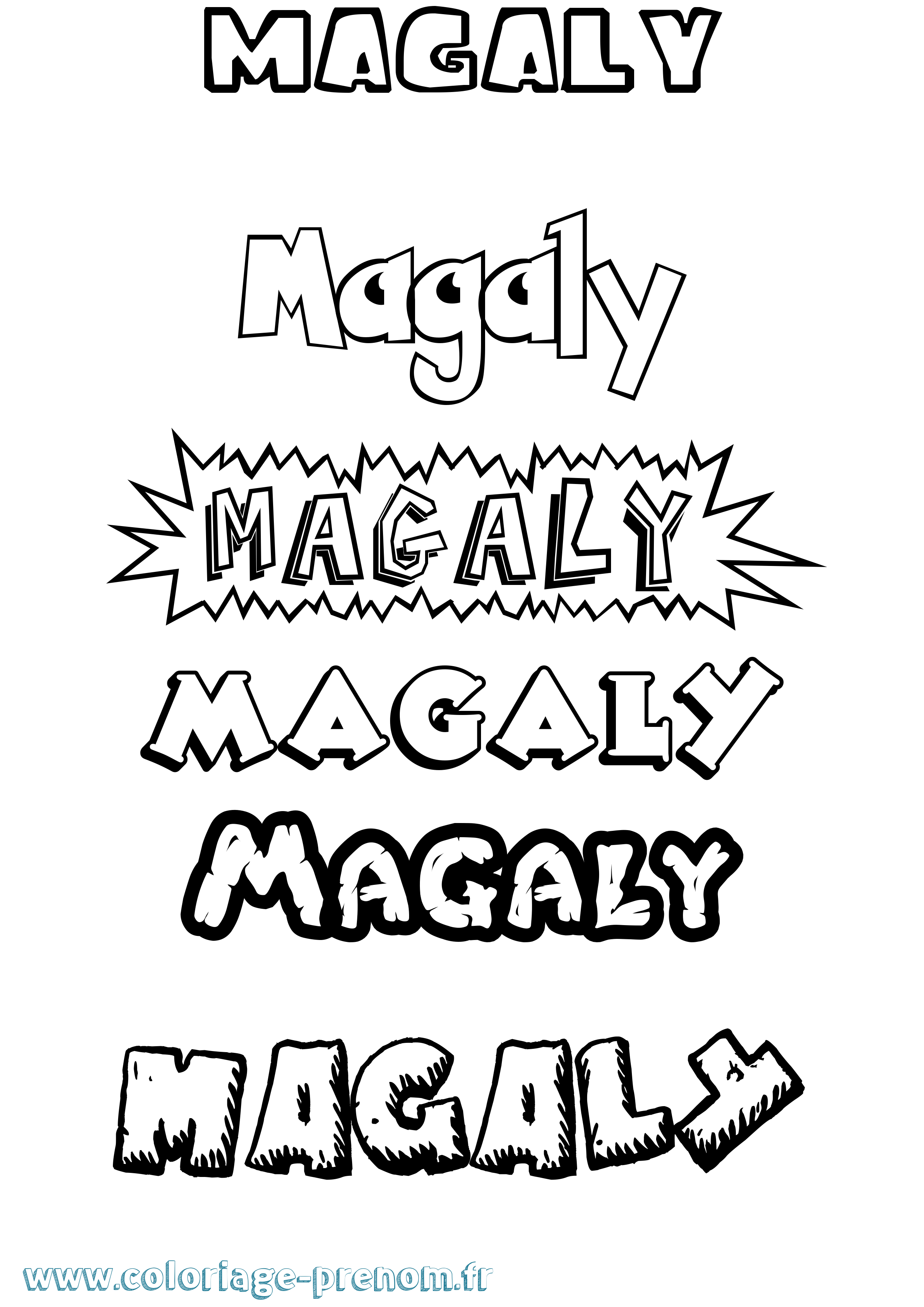 Coloriage Magaly Dessin Animé Coloriage prénom Magaly Dessin Animé