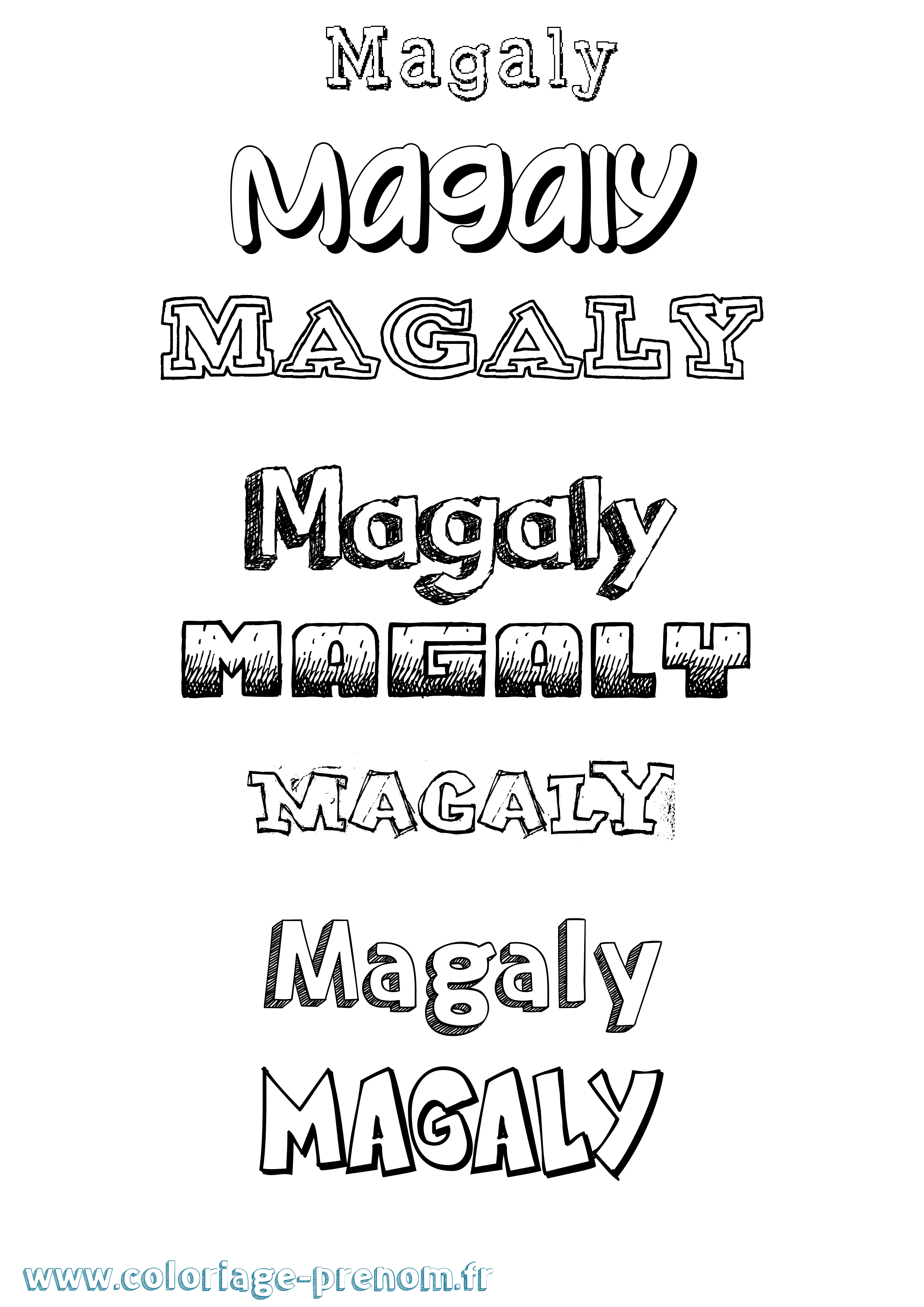 Coloriage Magaly Dessiné Coloriage prénom Magaly Dessiné