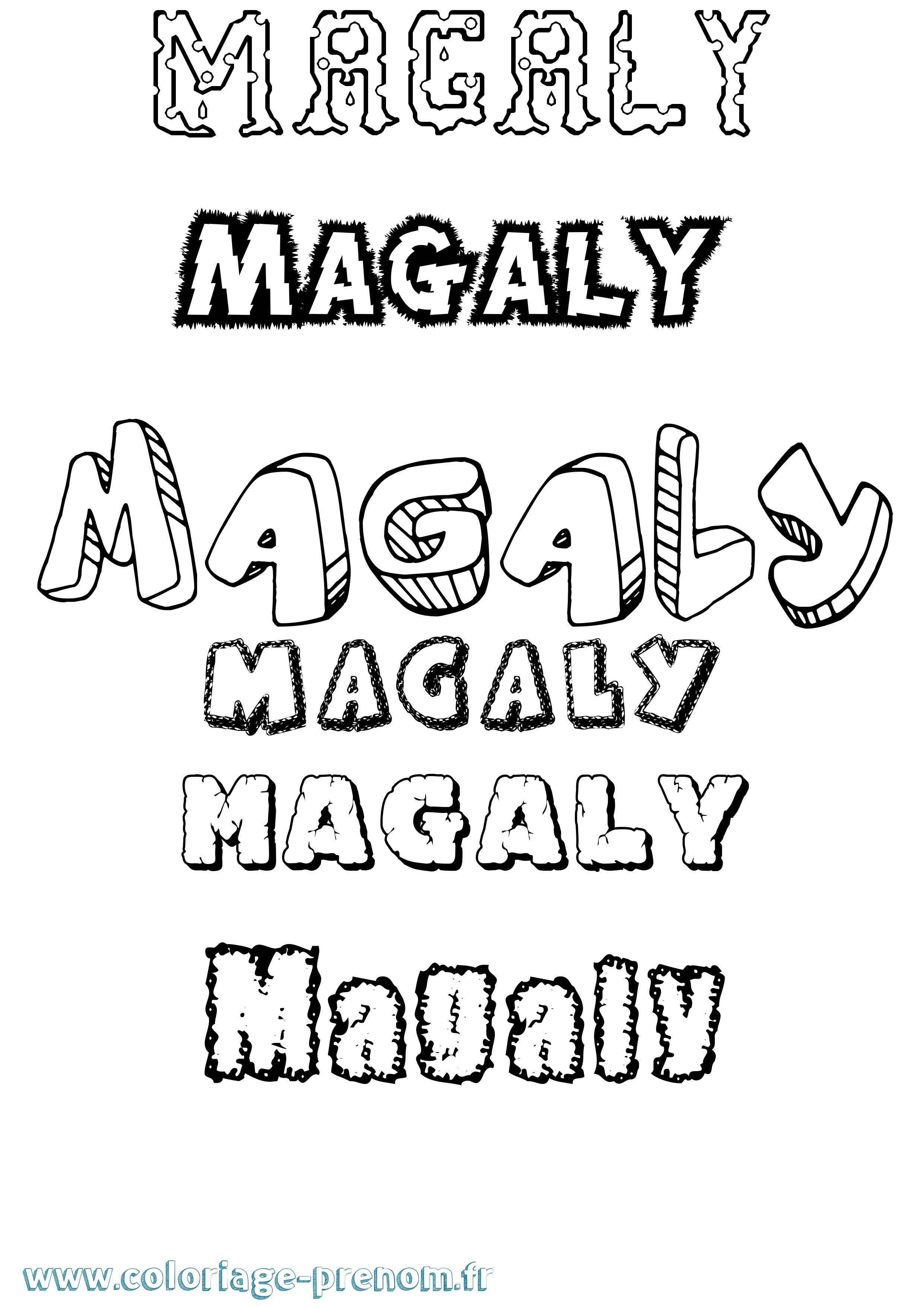 Coloriage Magaly Destructuré Coloriage prénom Magaly Destructuré