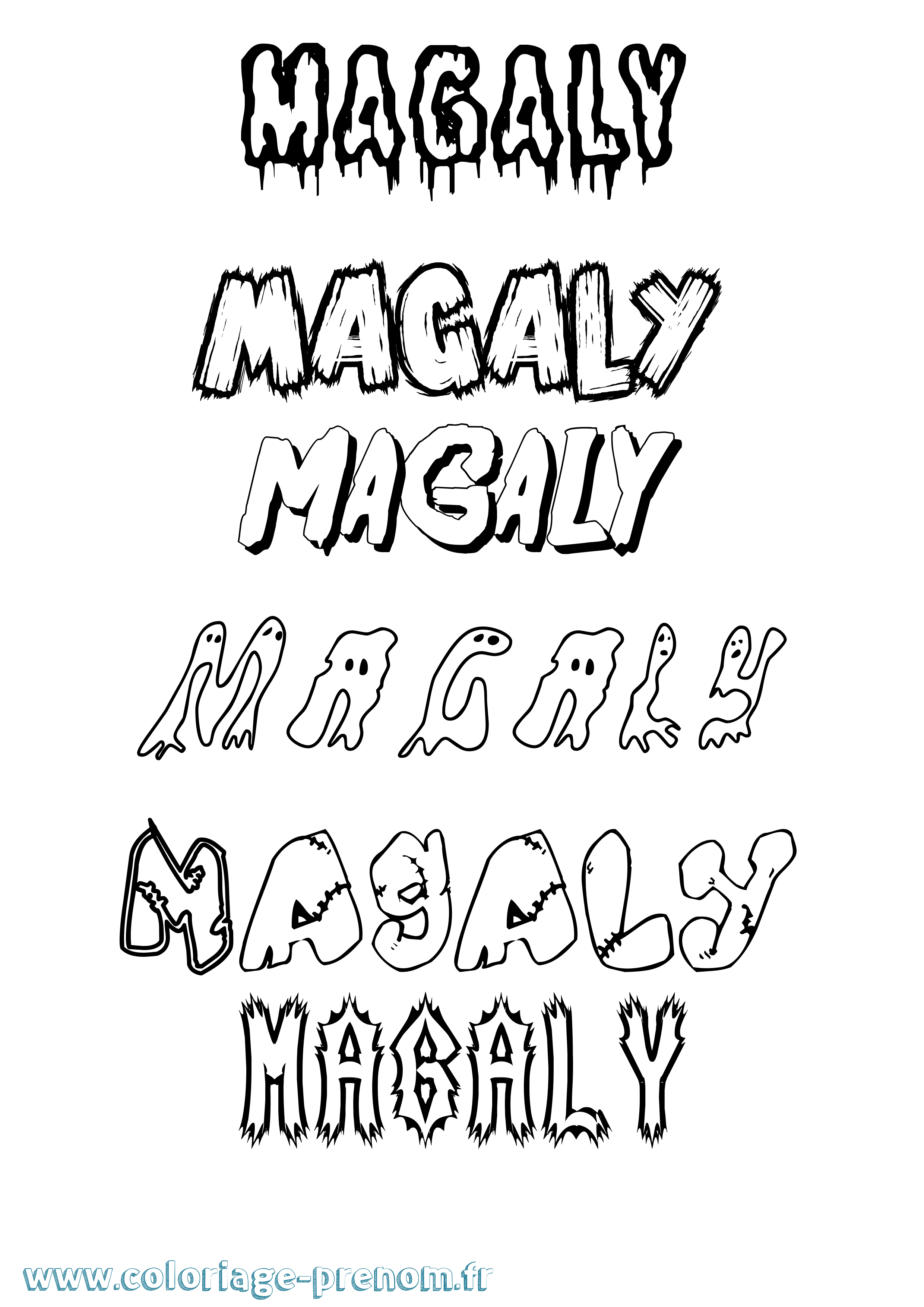 Coloriage Magaly Frisson Coloriage prénom Magaly Frisson