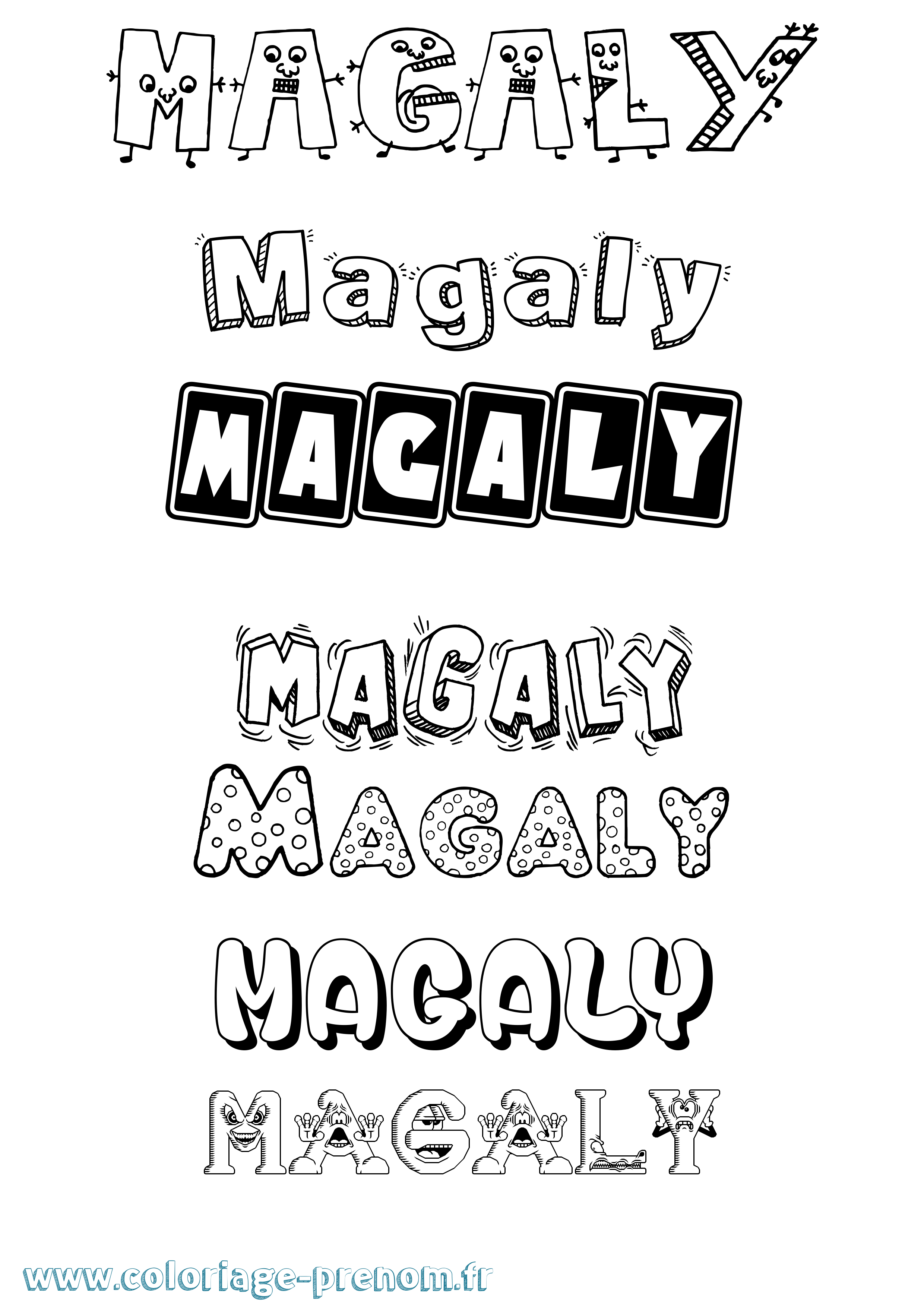 Coloriage Magaly Fun Coloriage prénom Magaly Fun