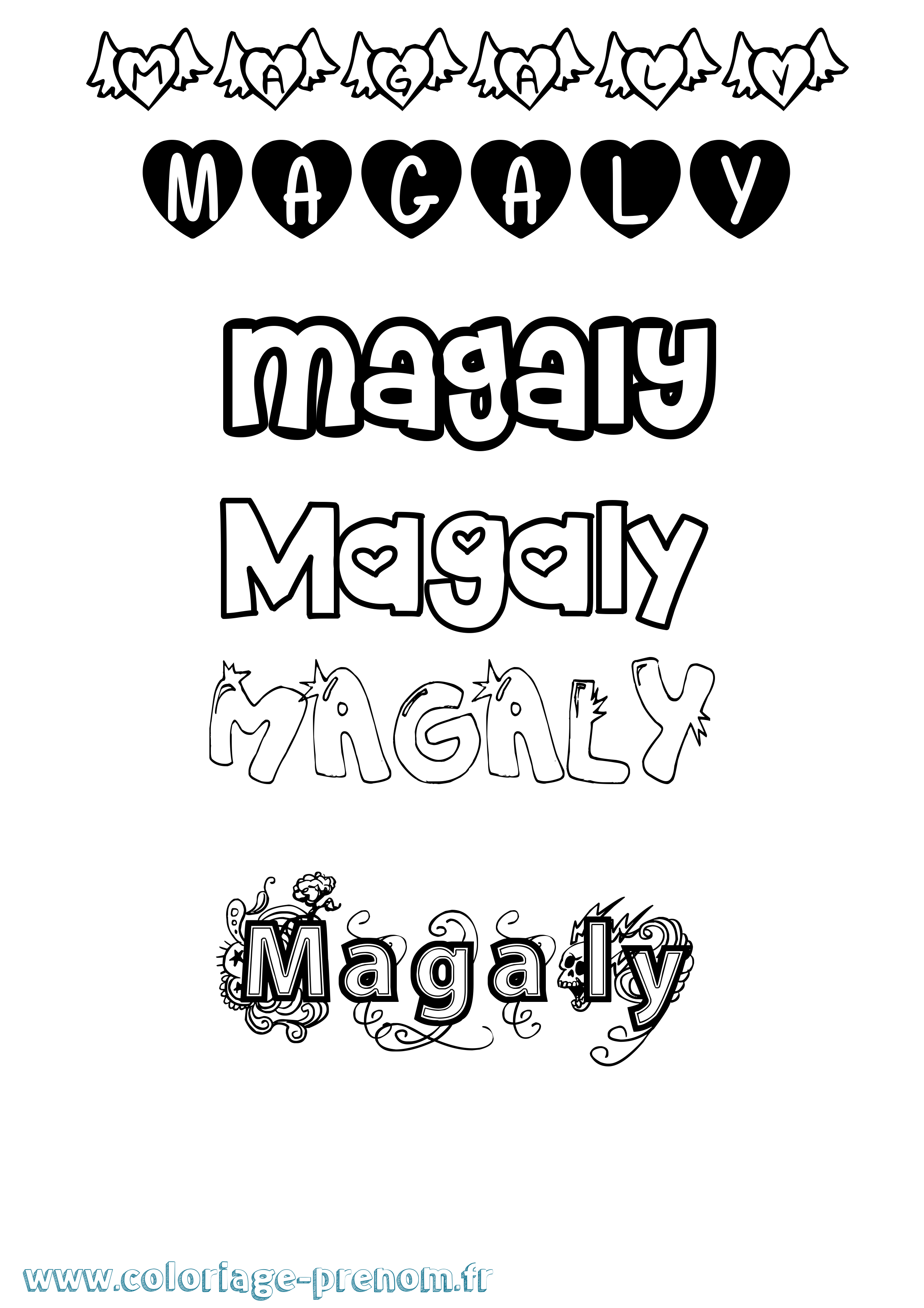 Coloriage Magaly Girly Coloriage prénom Magaly Girly
