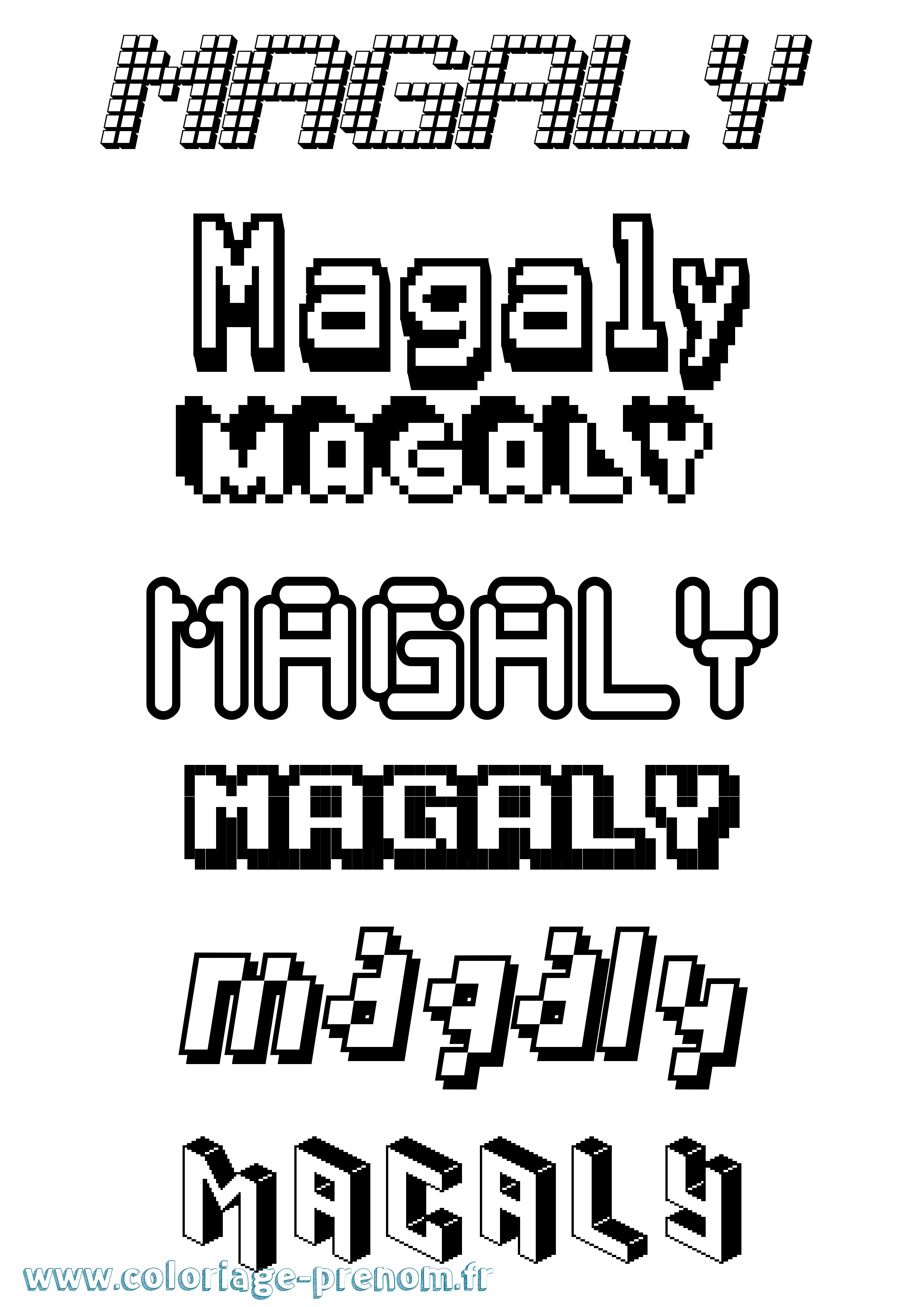 Coloriage Magaly Pixel Coloriage prénom Magaly Pixel