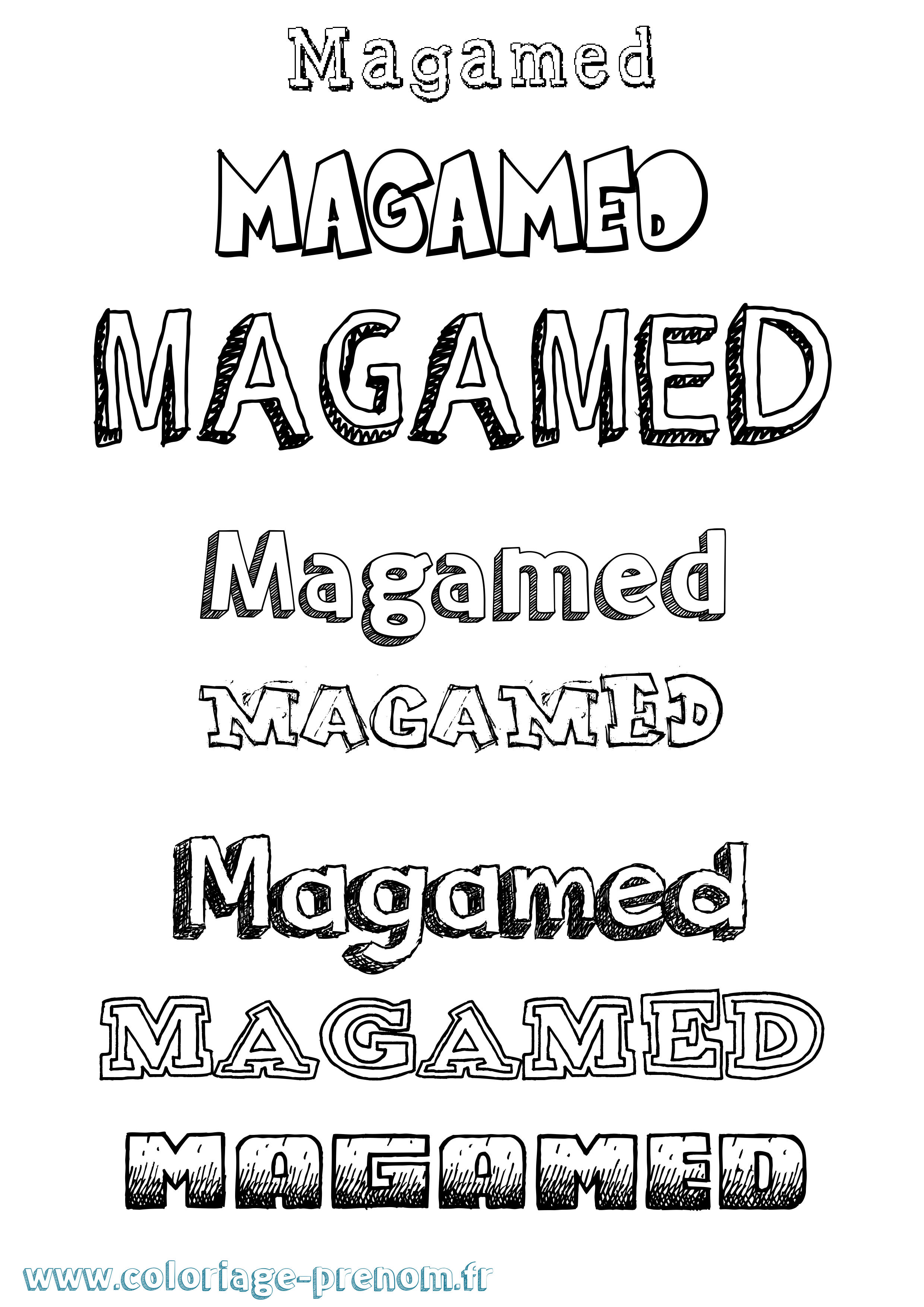 Coloriage Magamed Dessiné Coloriage prénom Magamed Dessiné
