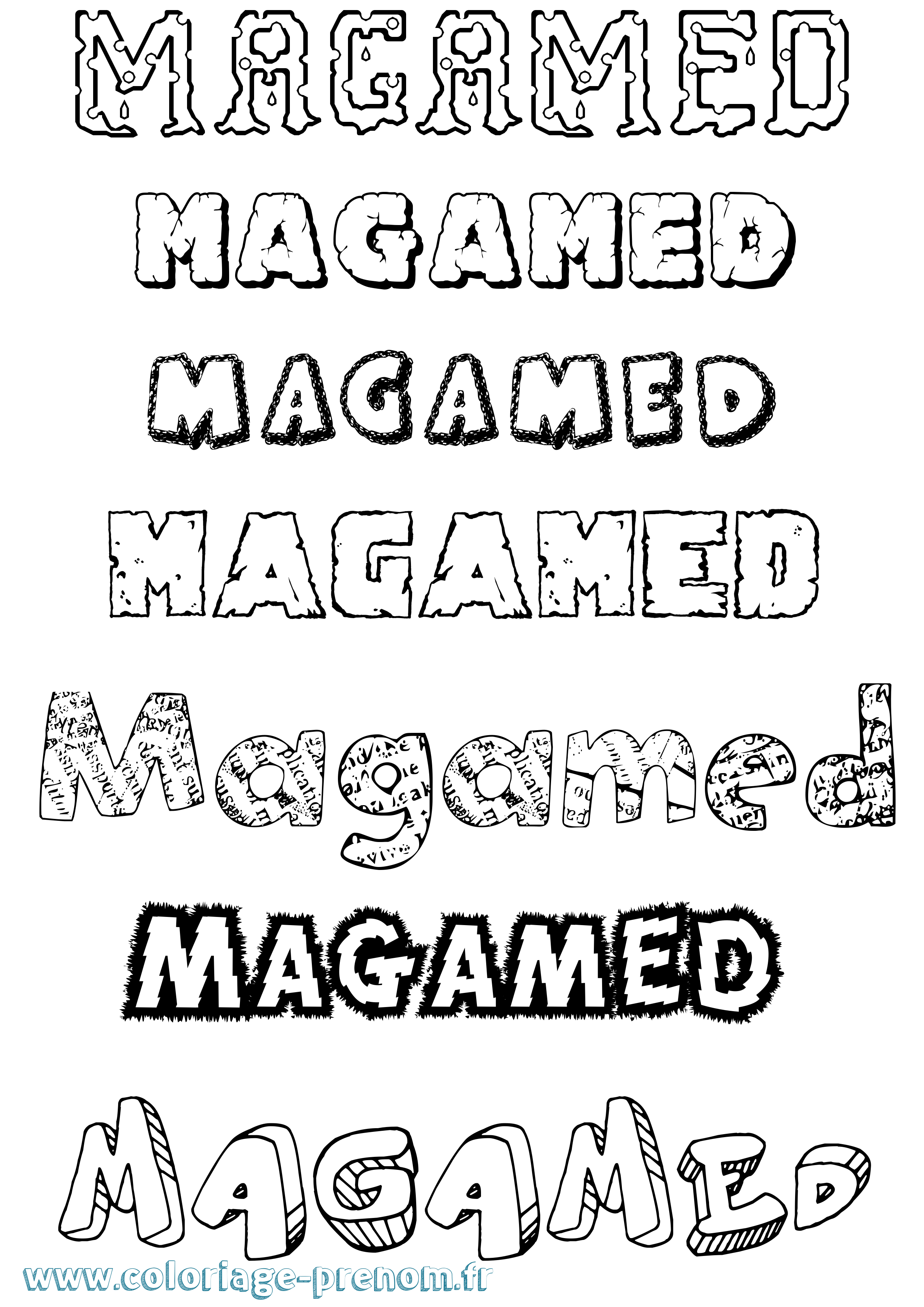Coloriage Magamed Destructuré Coloriage prénom Magamed Destructuré
