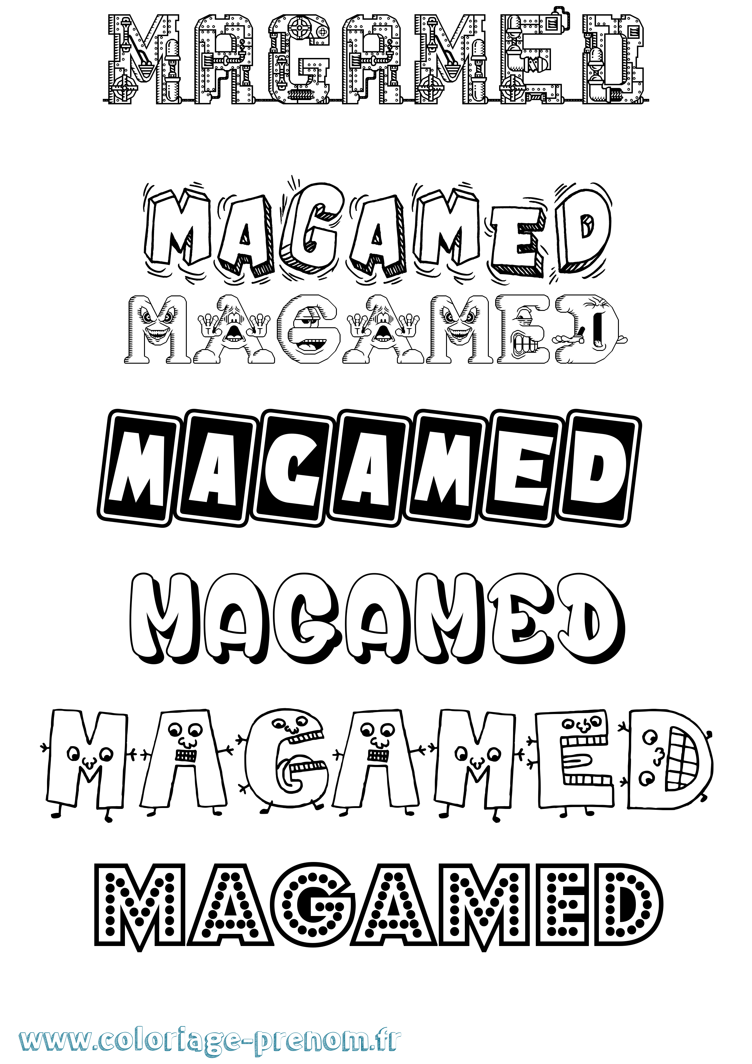 Coloriage Magamed Fun Coloriage prénom Magamed Fun