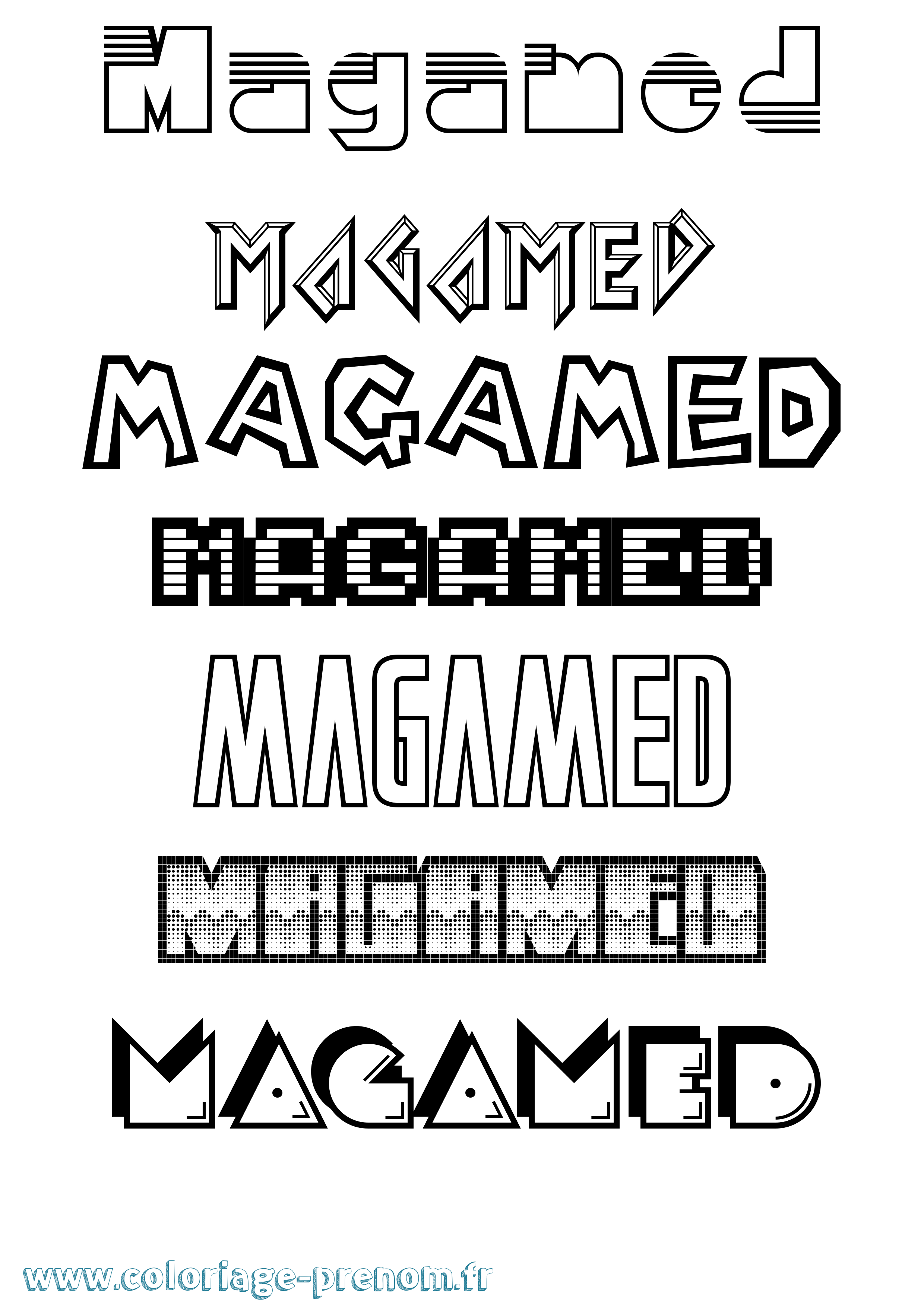 Coloriage Magamed Jeux Vidéos Coloriage prénom Magamed Jeux Vidéos