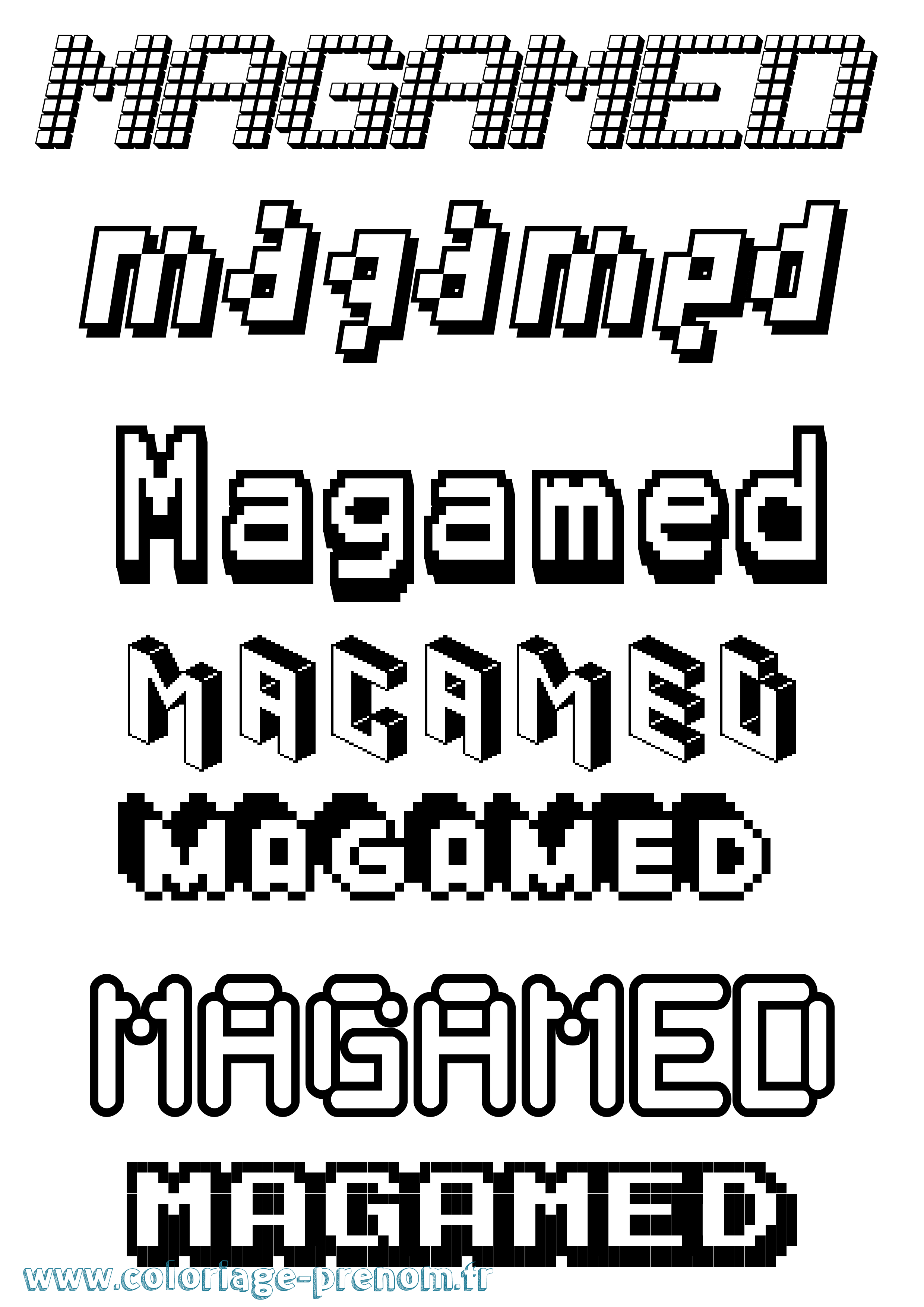 Coloriage Magamed Pixel Coloriage prénom Magamed Pixel