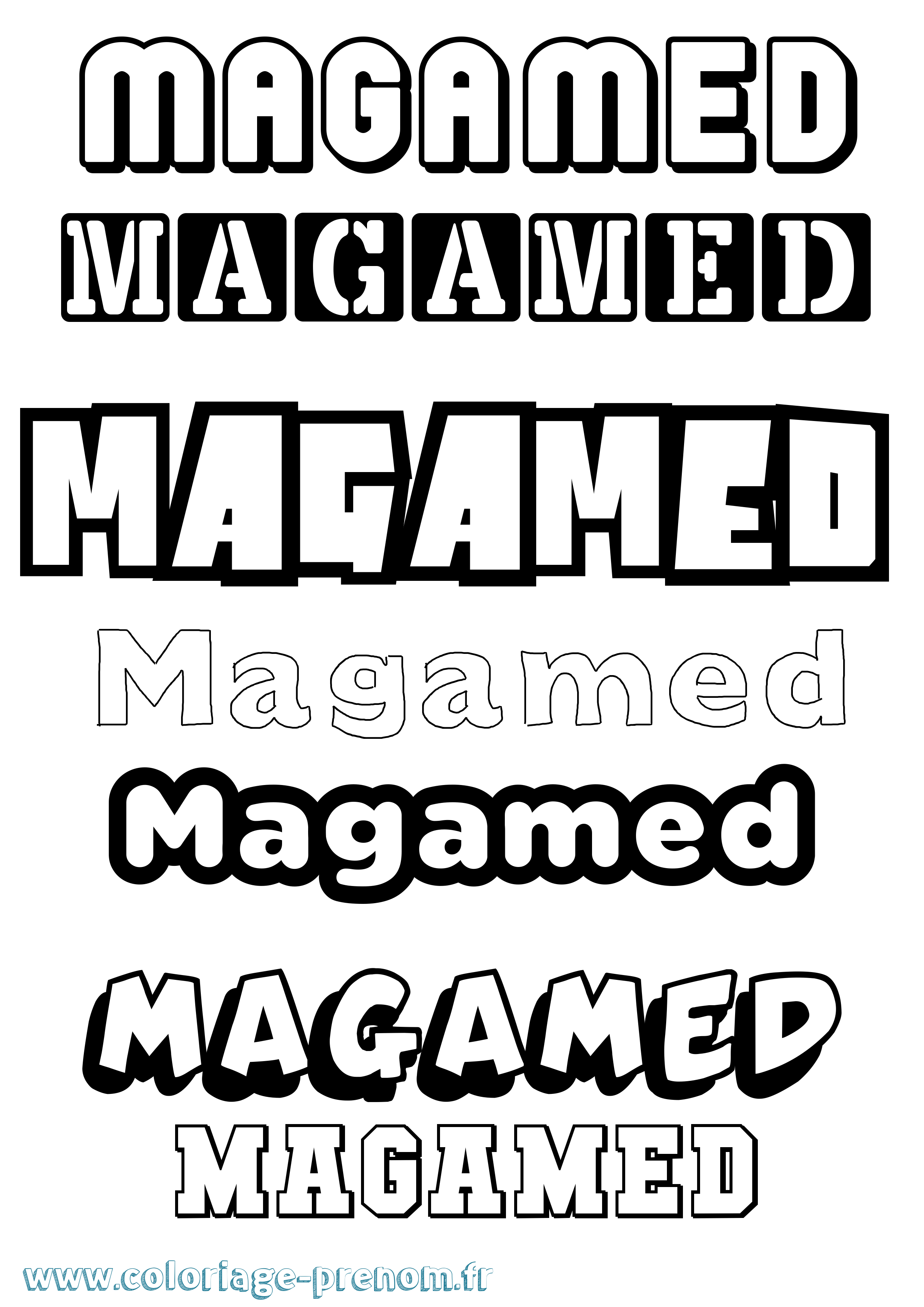 Coloriage Magamed Simple Coloriage prénom Magamed Simple