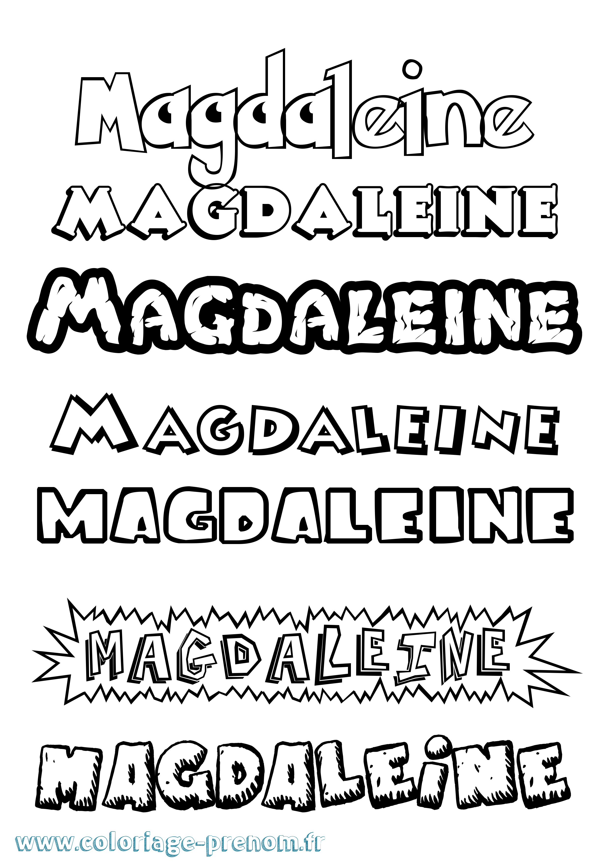 Coloriage Magdaleine Dessin Animé Coloriage prénom Magdaleine Dessin Animé