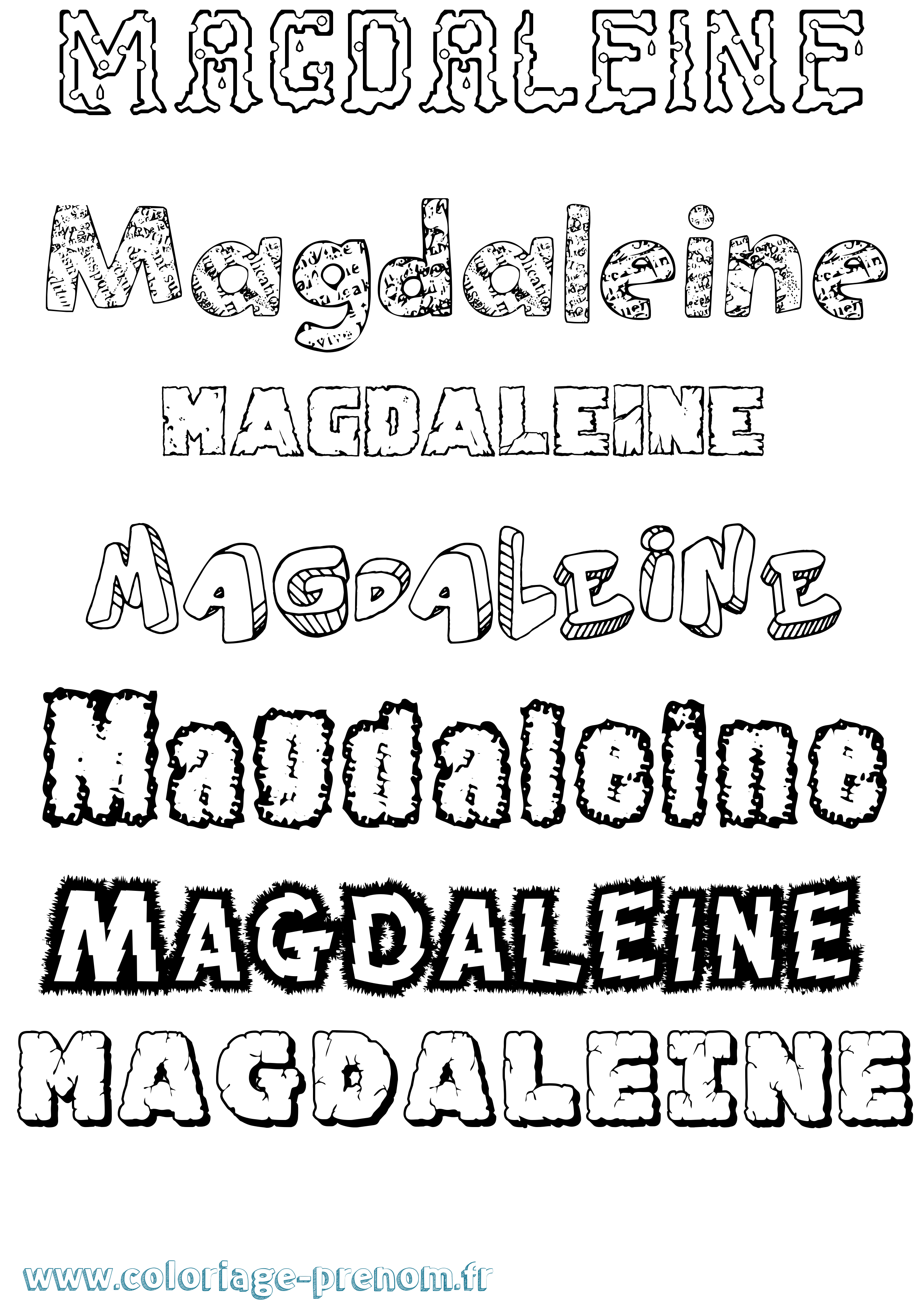 Coloriage Magdaleine Destructuré Coloriage prénom Magdaleine Destructuré