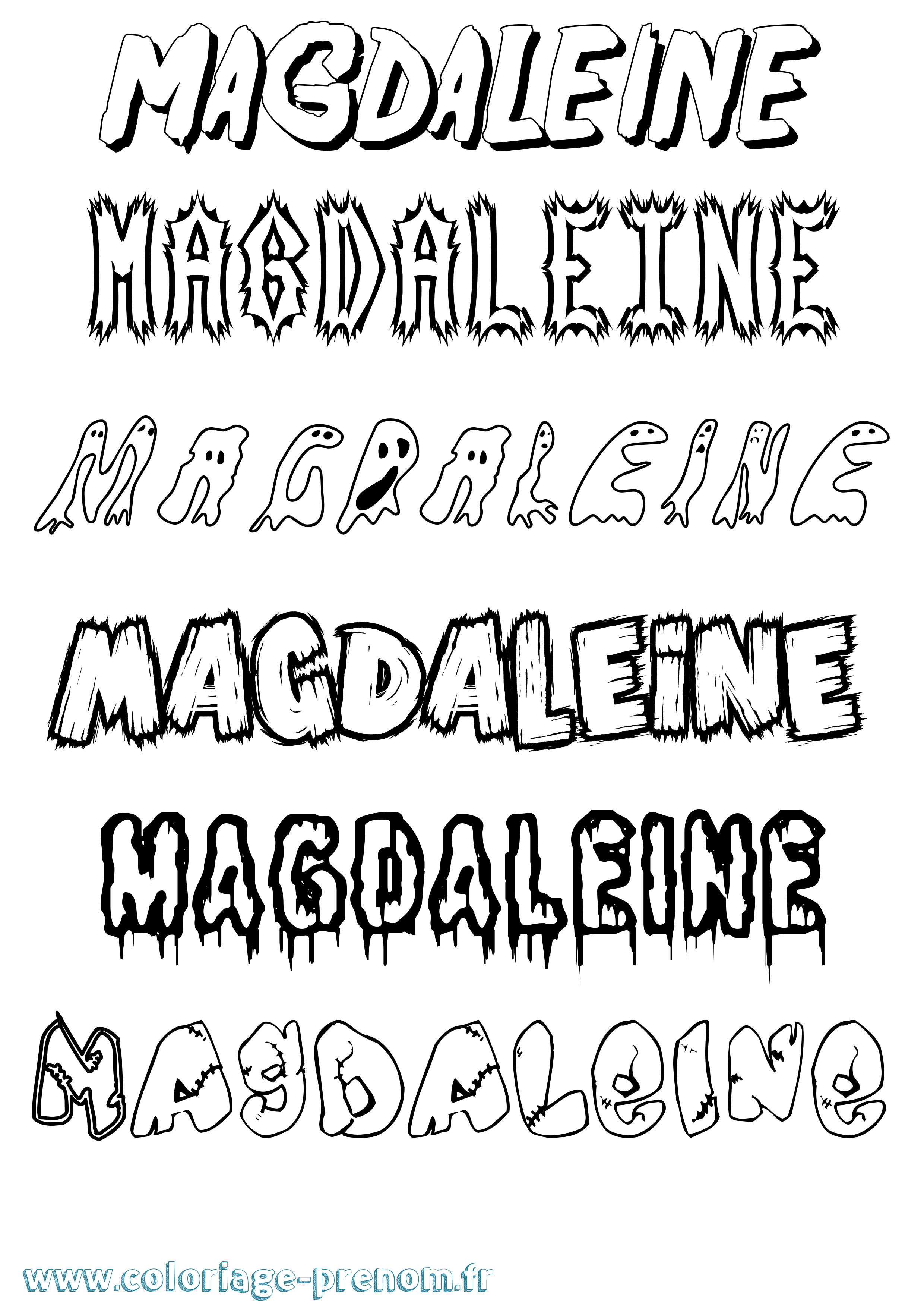 Coloriage Magdaleine Frisson Coloriage prénom Magdaleine Frisson