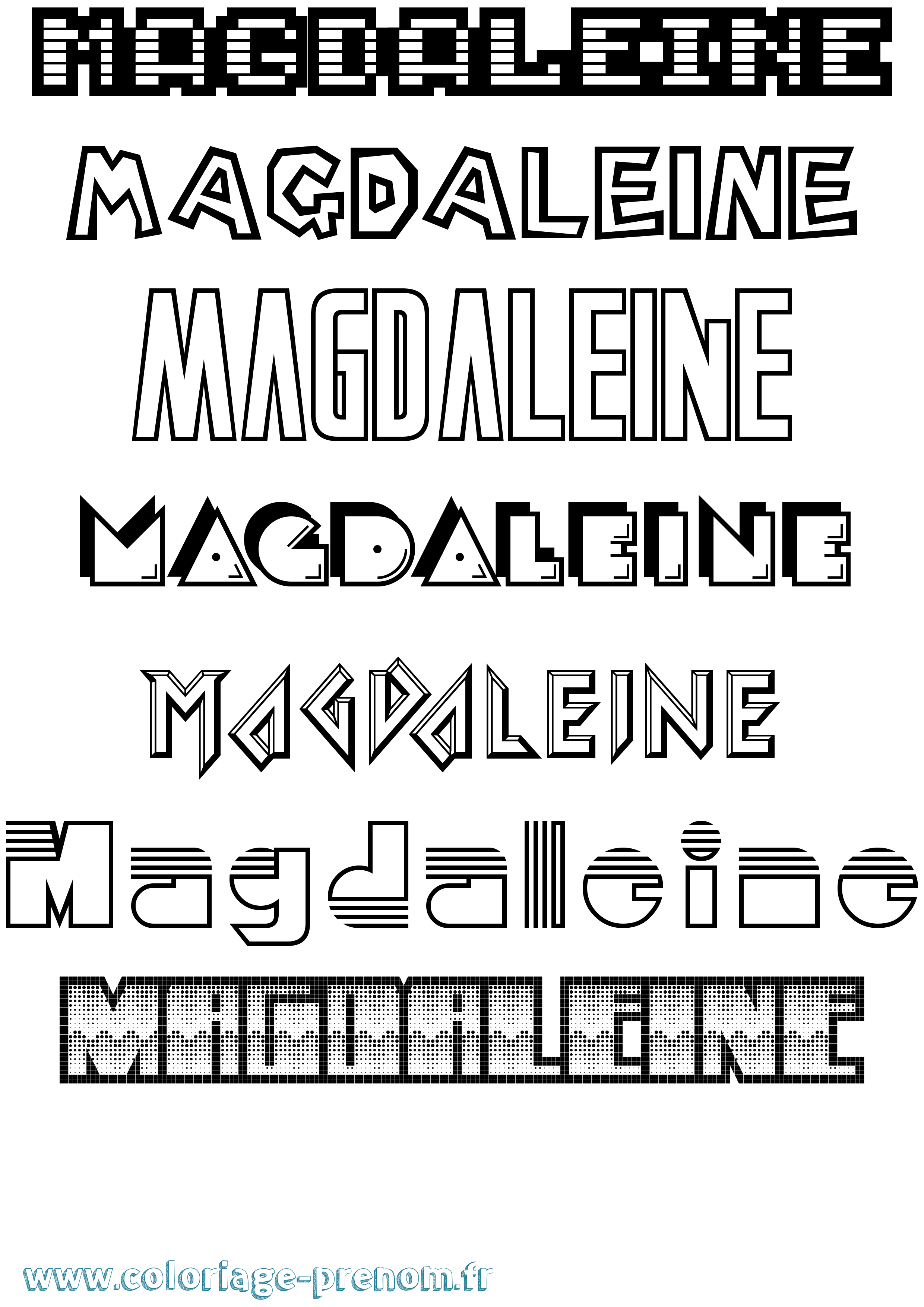 Coloriage Magdaleine Jeux Vidéos Coloriage prénom Magdaleine Jeux Vidéos