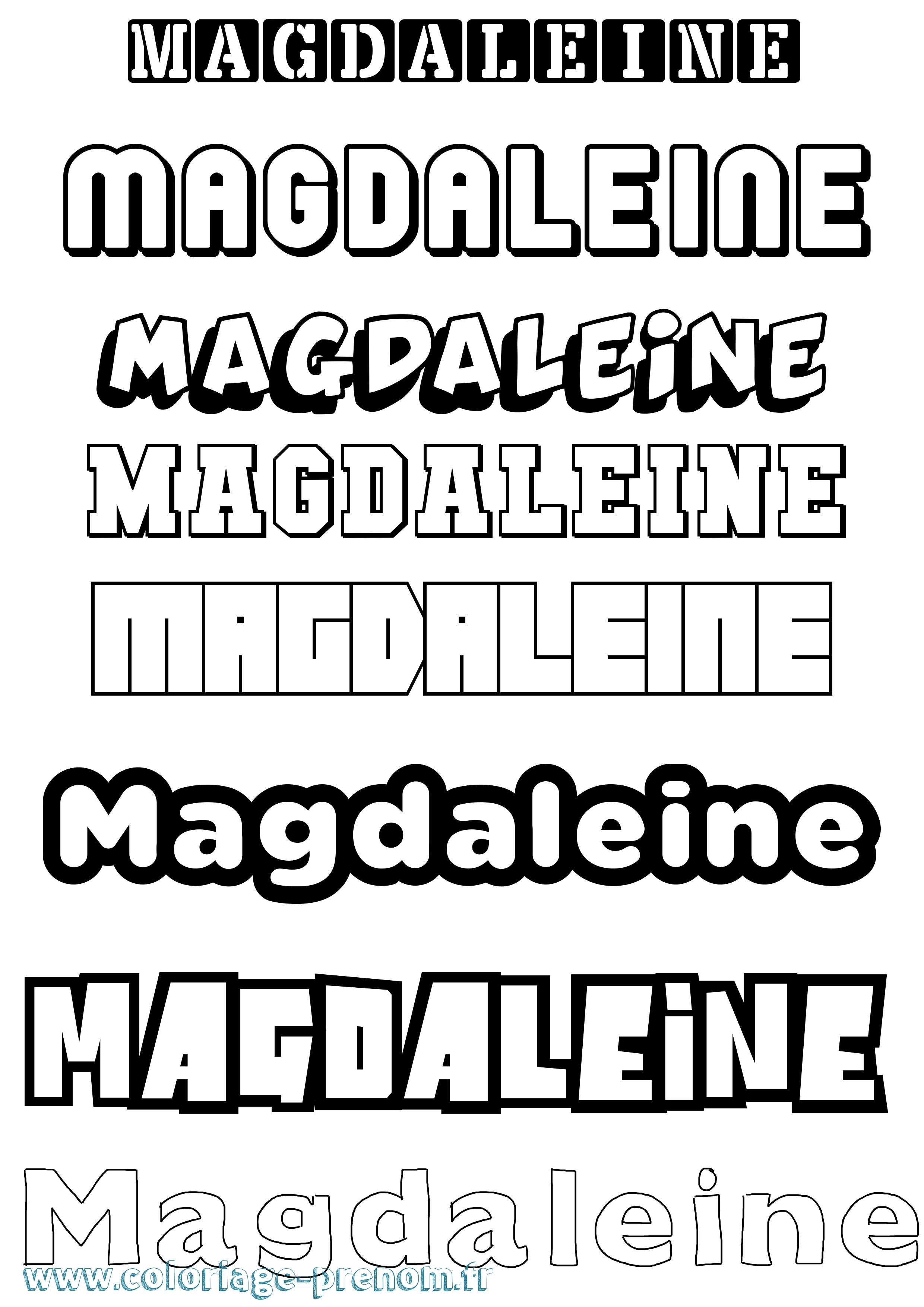 Coloriage Magdaleine Simple Coloriage prénom Magdaleine Simple