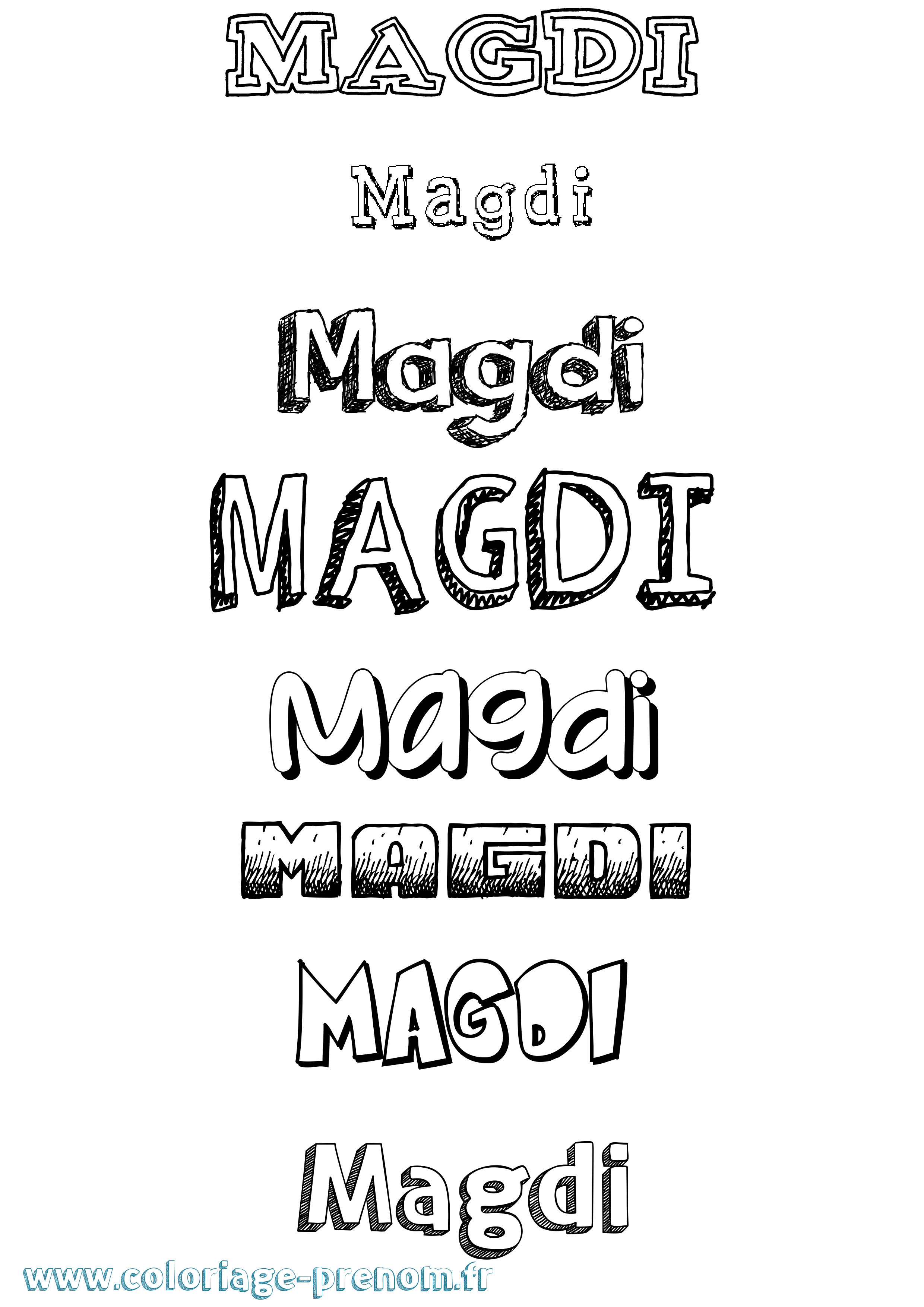 Coloriage Magdi Dessiné Coloriage prénom Magdi Dessiné