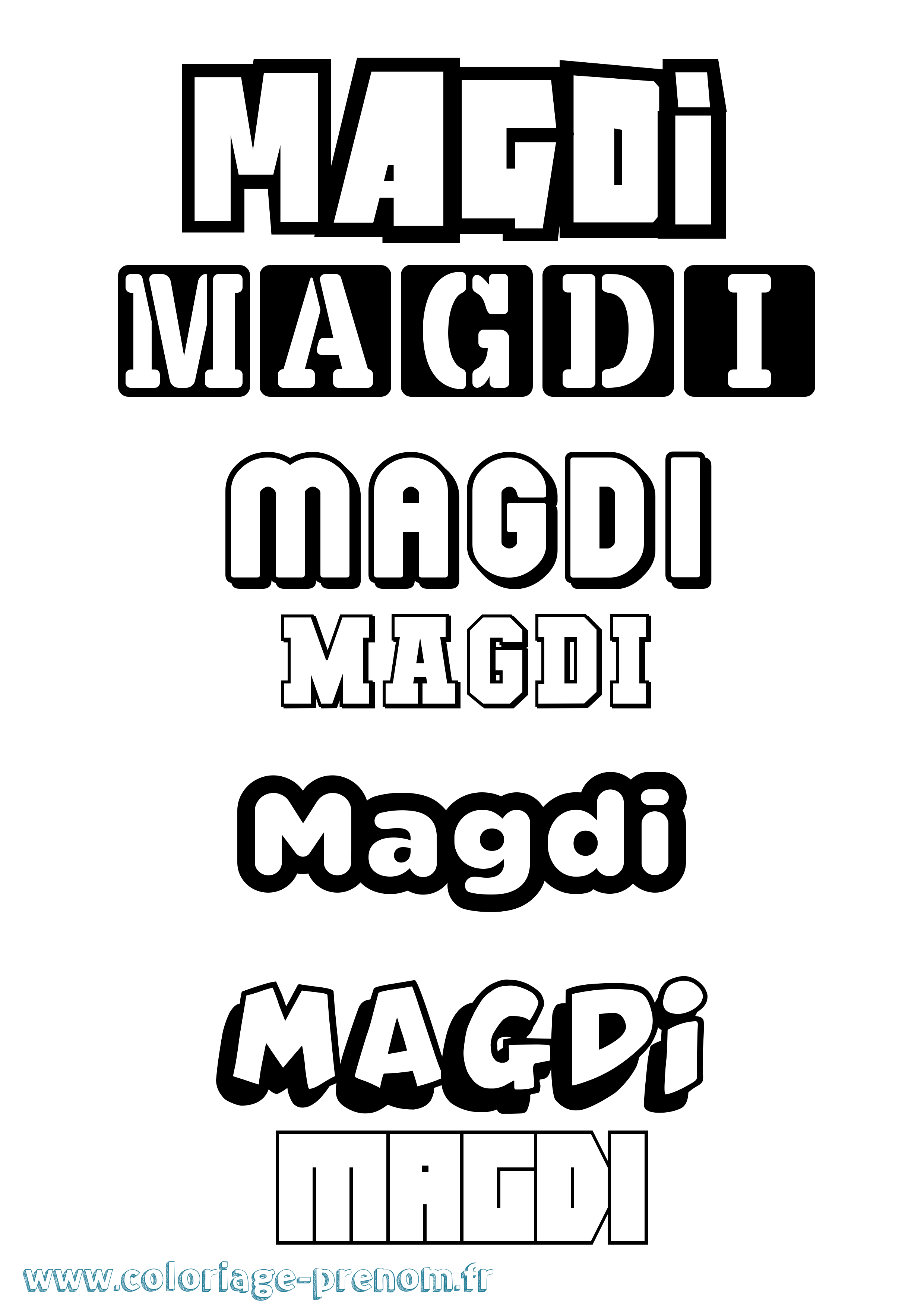 Coloriage Magdi Simple Coloriage prénom Magdi Simple