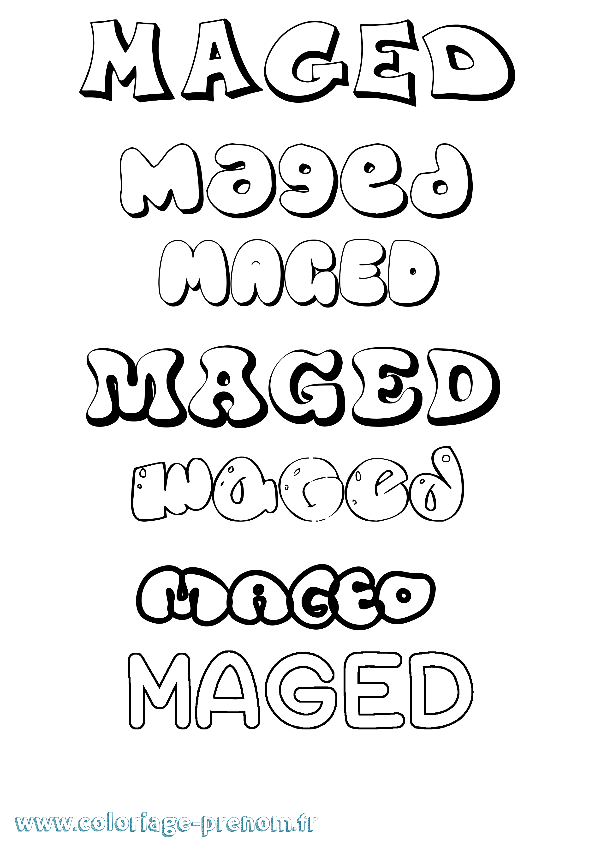 Coloriage Maged Bubble Coloriage prénom Maged Bubble