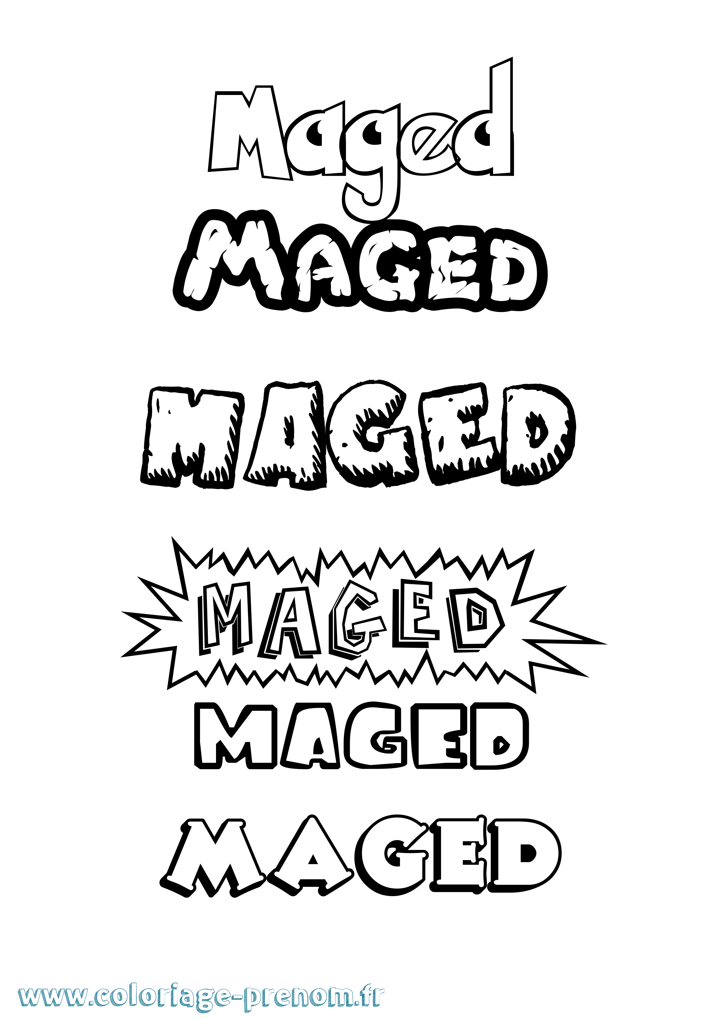 Coloriage Maged Dessin Animé Coloriage prénom Maged Dessin Animé