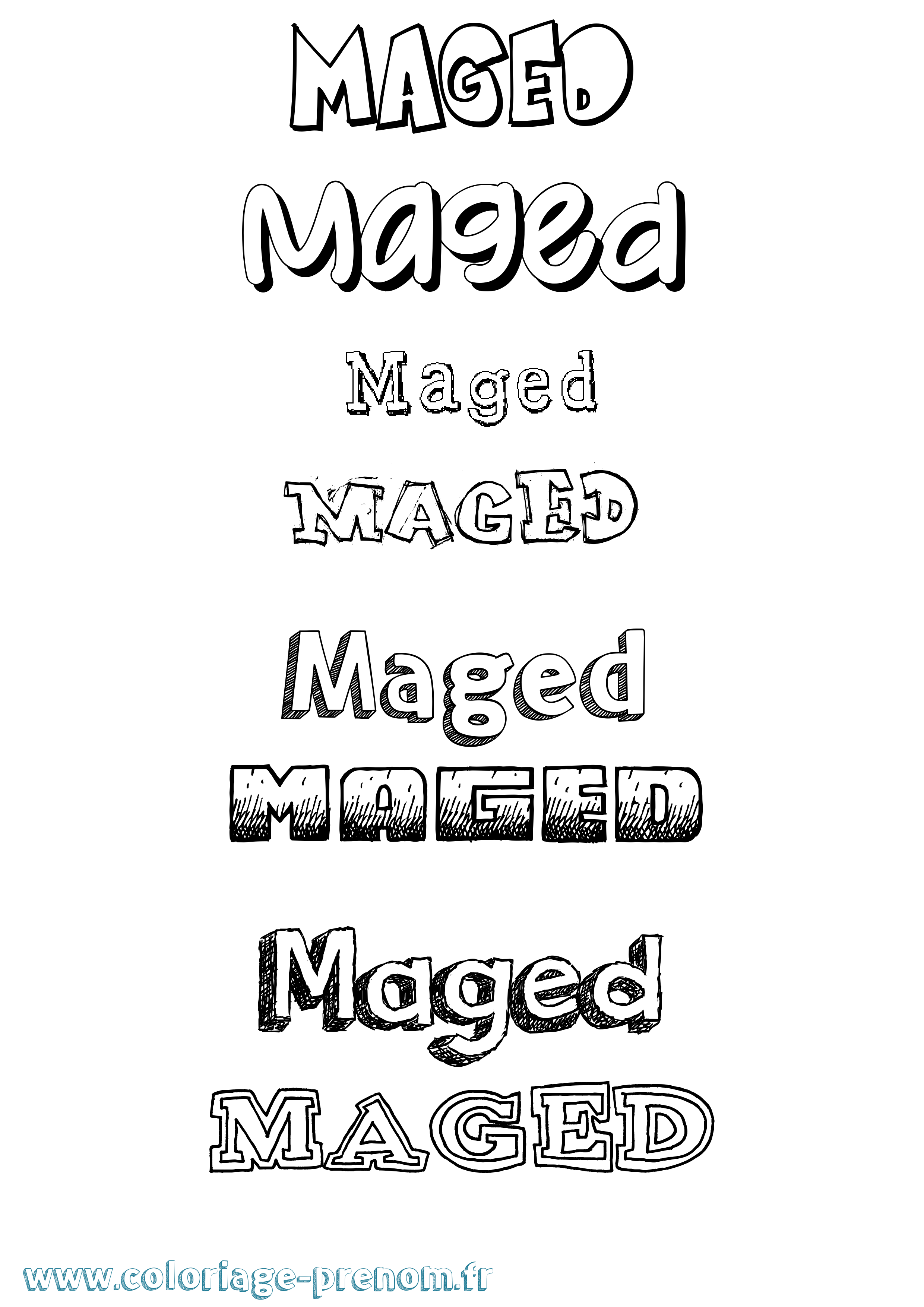 Coloriage Maged Dessiné Coloriage prénom Maged Dessiné