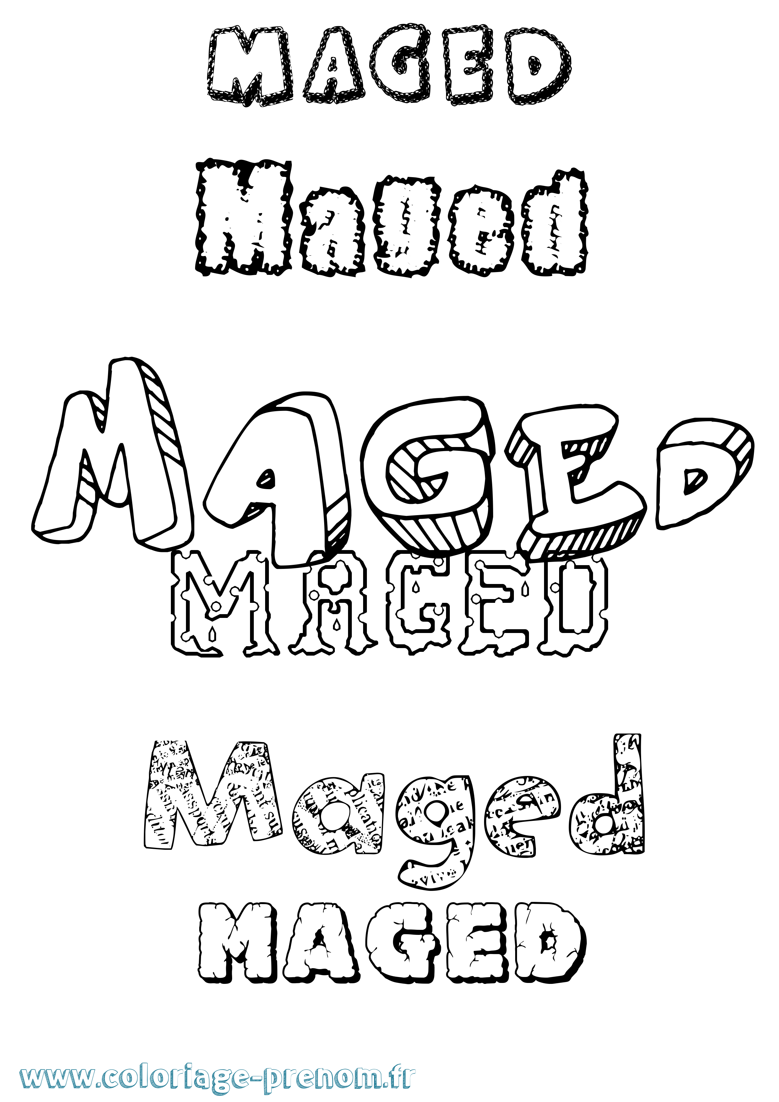 Coloriage Maged Destructuré Coloriage prénom Maged Destructuré