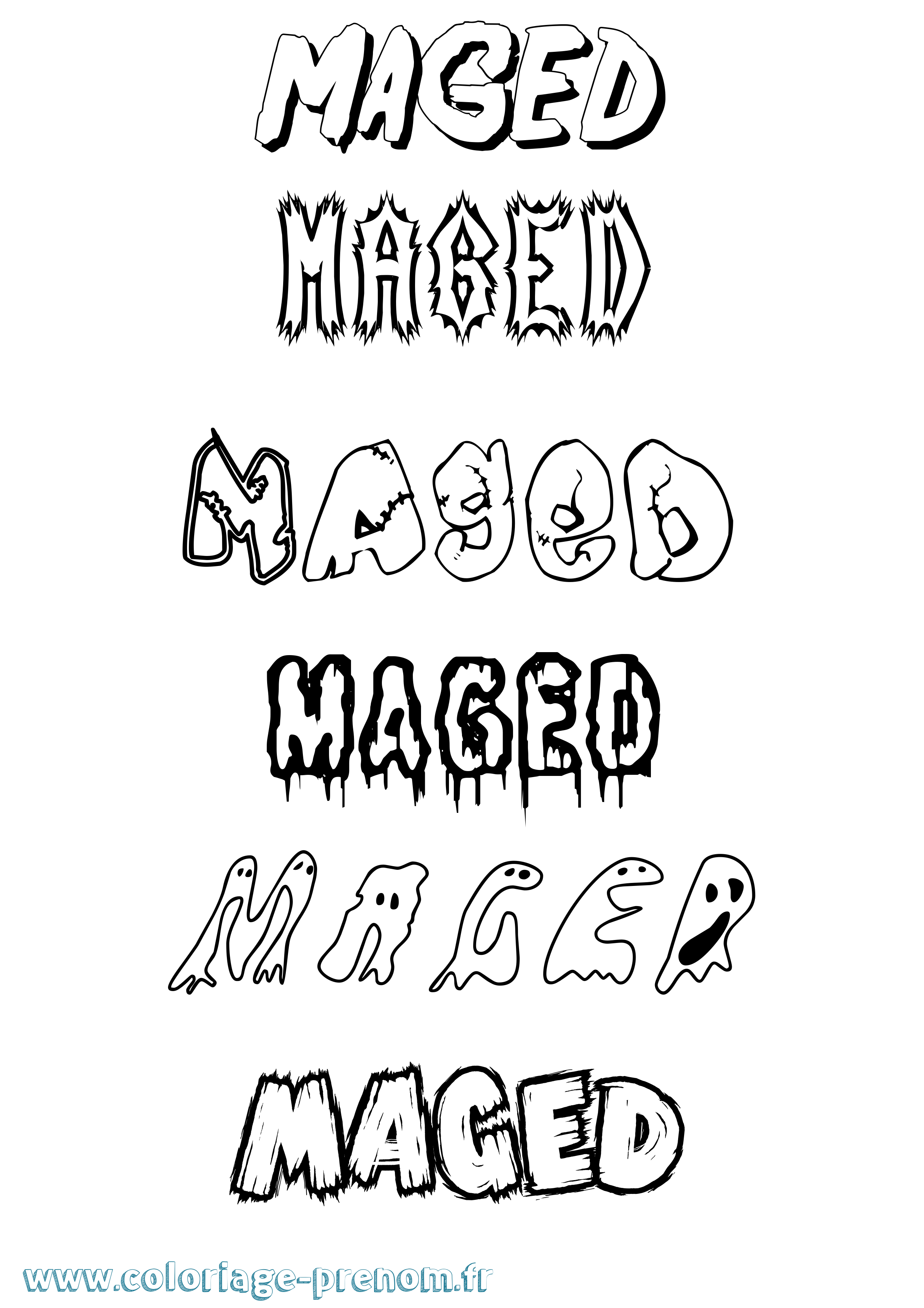 Coloriage Maged Frisson Coloriage prénom Maged Frisson