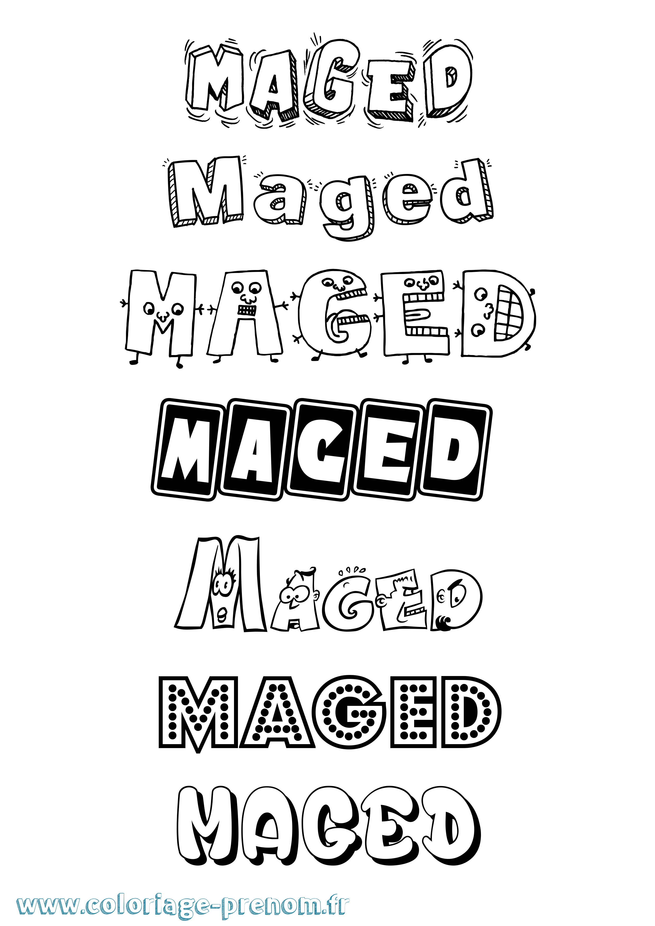 Coloriage Maged Fun Coloriage prénom Maged Fun