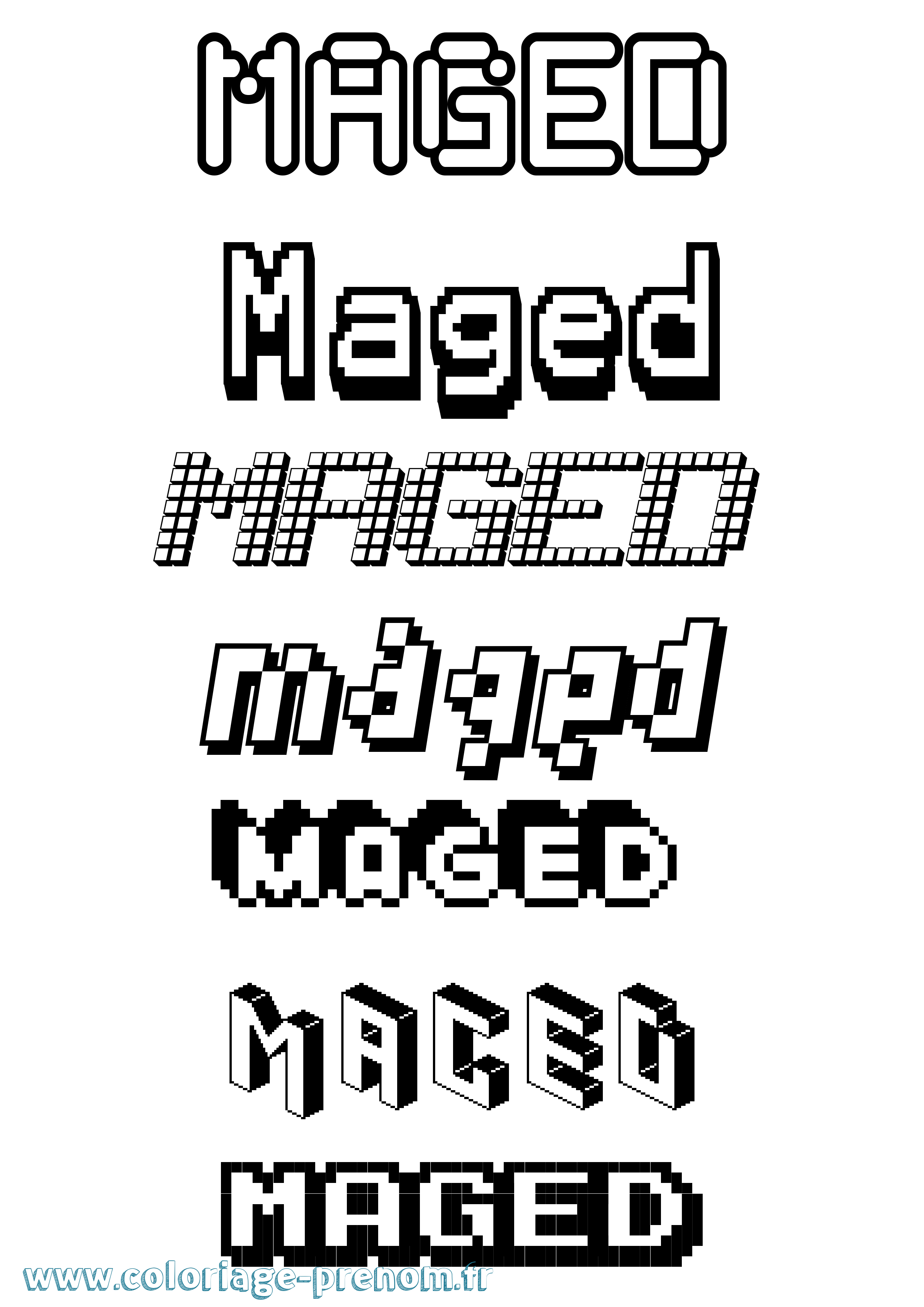 Coloriage Maged Pixel Coloriage prénom Maged Pixel