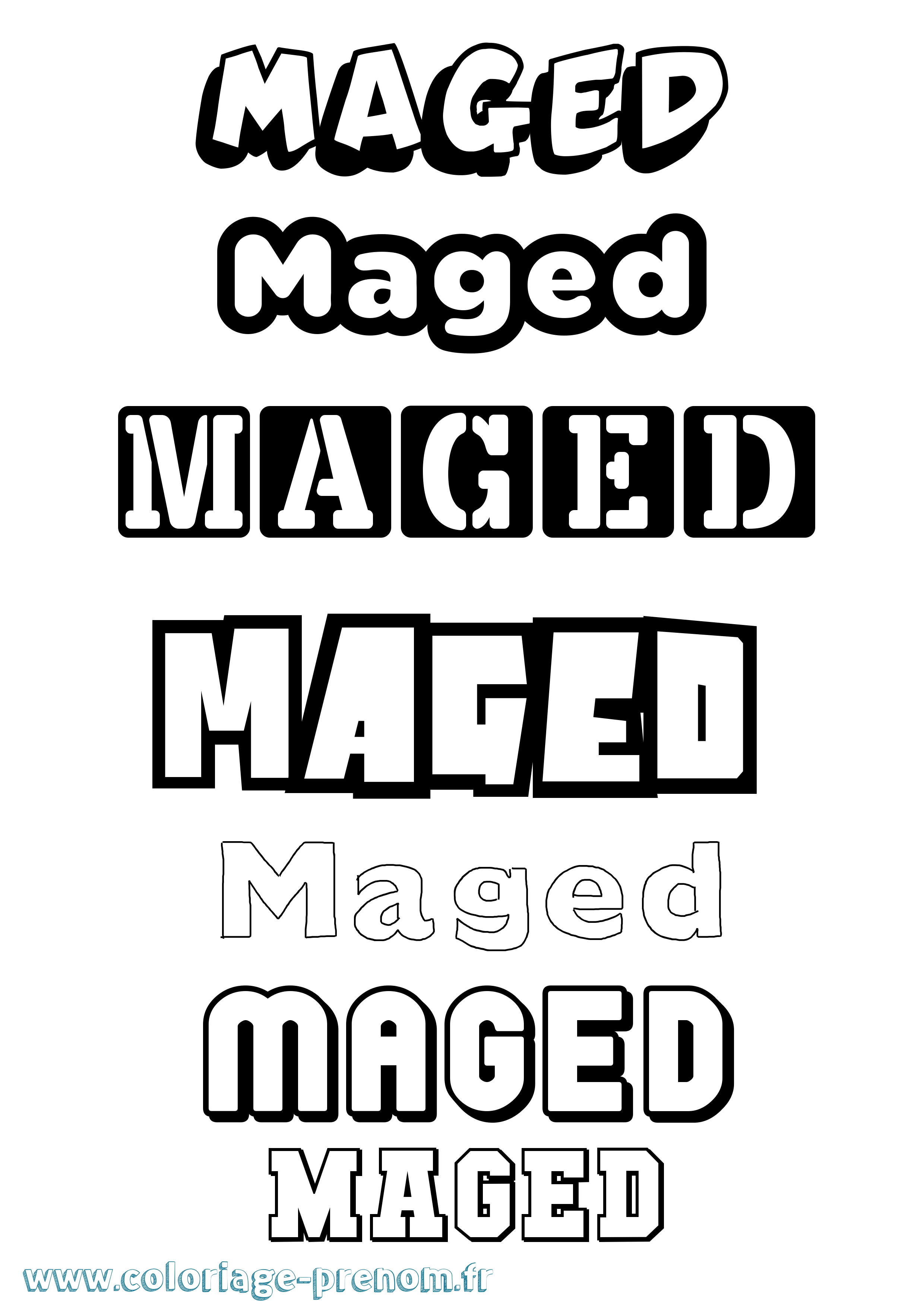 Coloriage Maged Simple Coloriage prénom Maged Simple