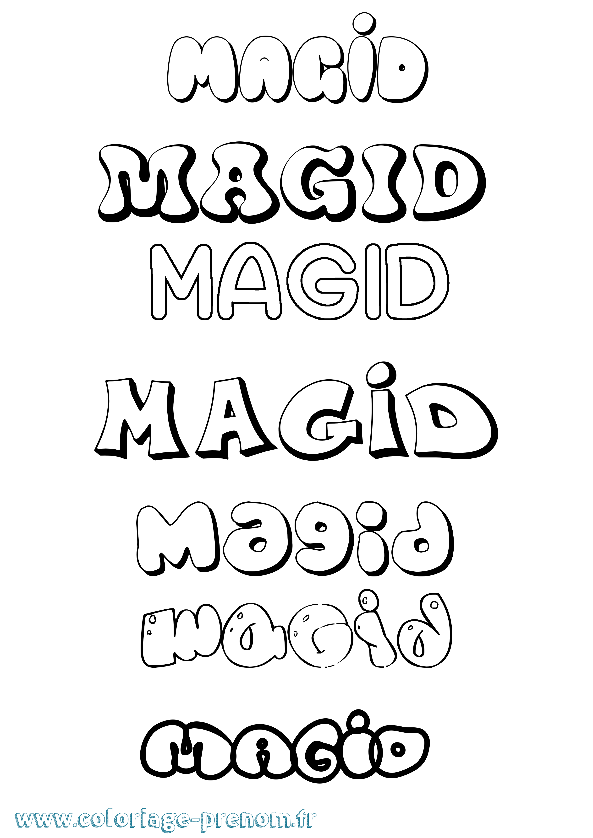 Coloriage Magid Bubble Coloriage prénom Magid Bubble