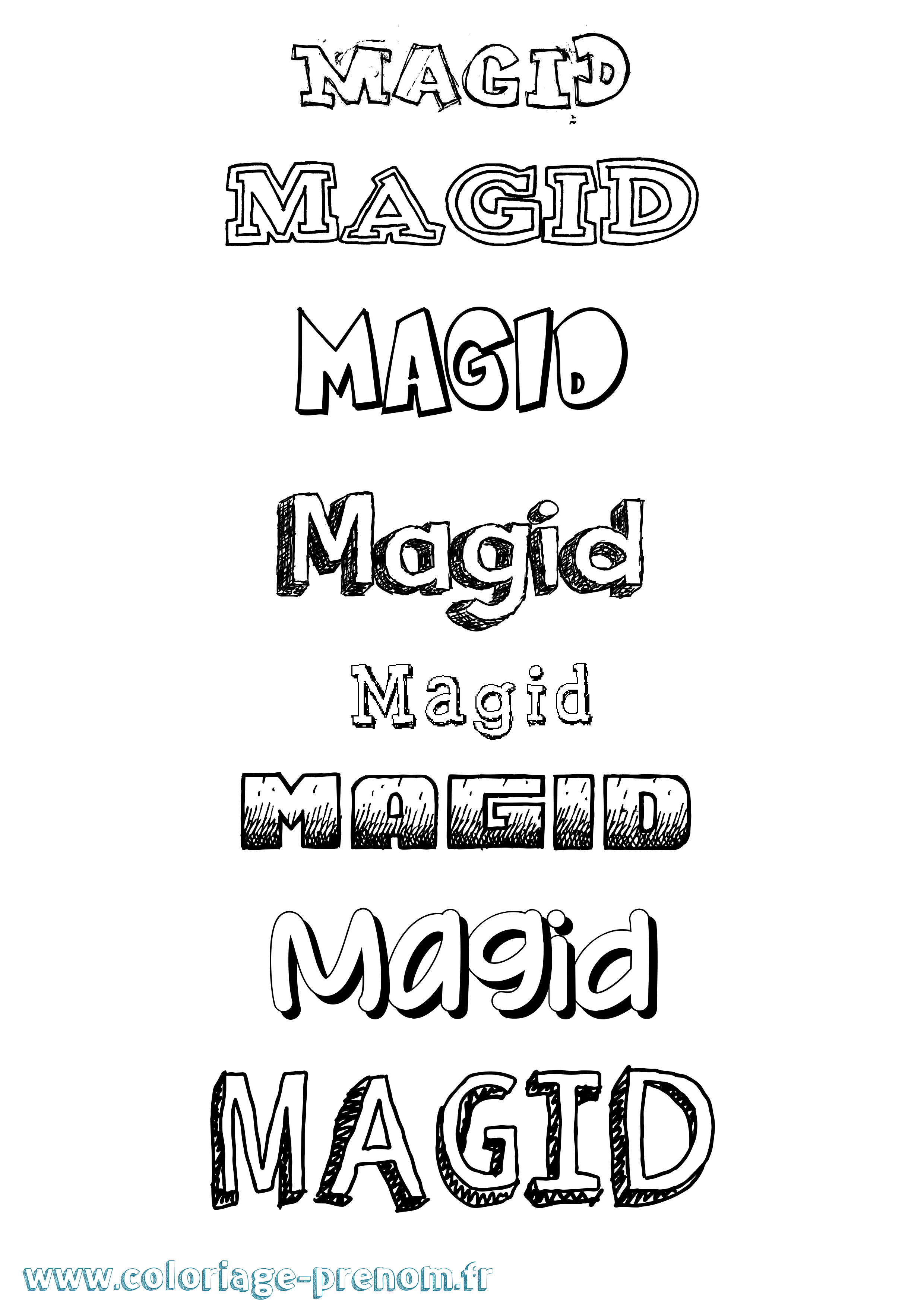 Coloriage Magid Dessiné Coloriage prénom Magid Dessiné