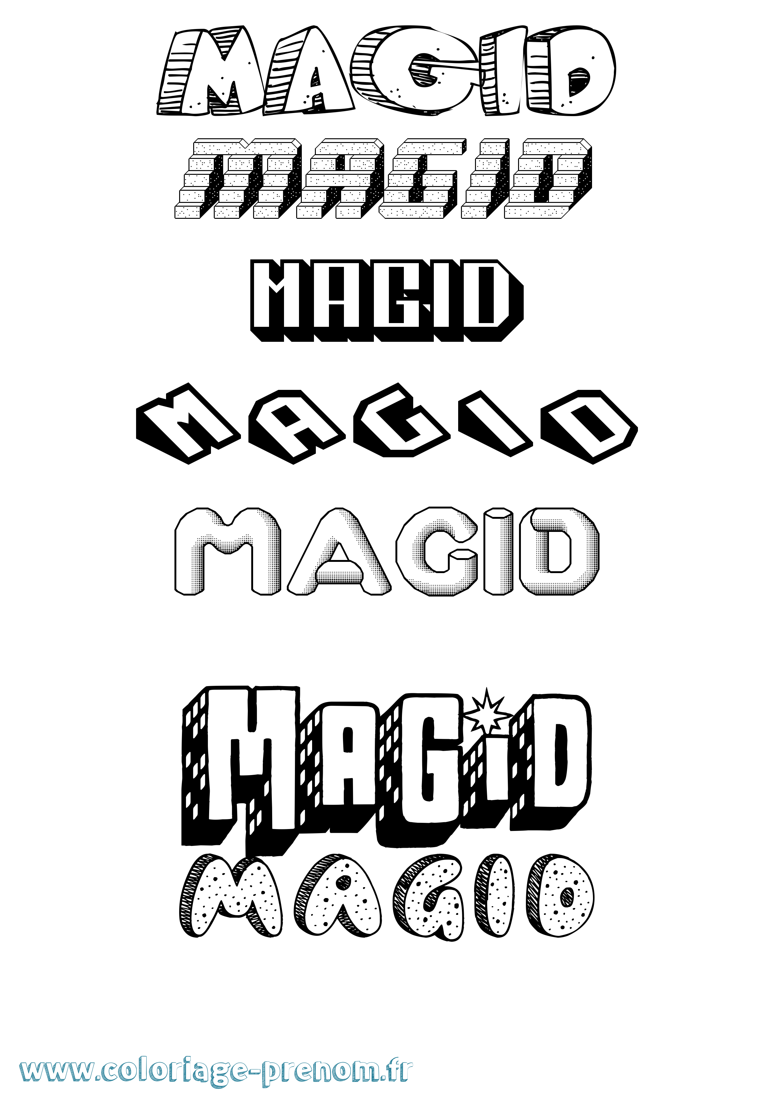Coloriage Magid Effet 3D Coloriage prénom Magid Effet 3D
