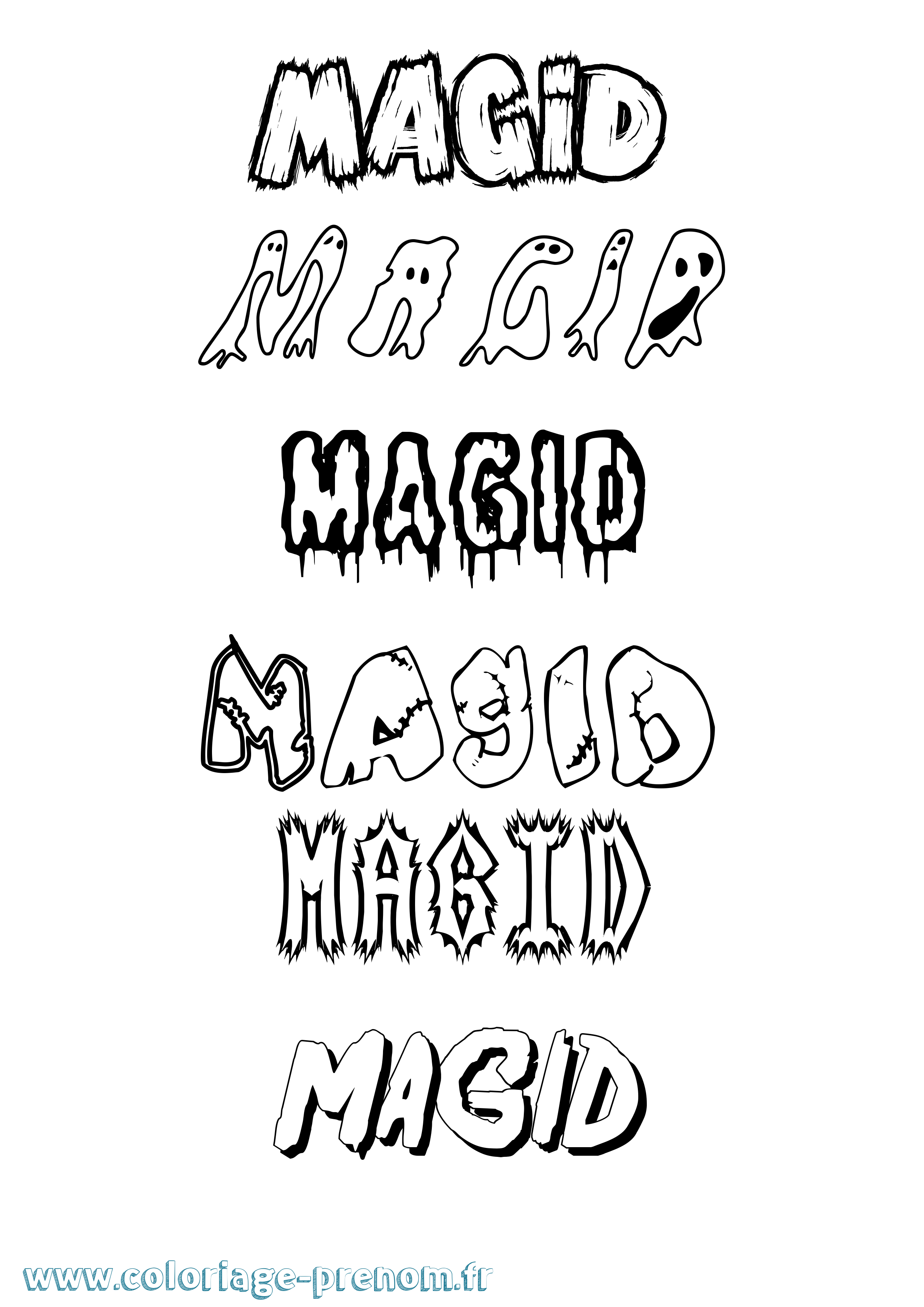 Coloriage Magid Frisson Coloriage prénom Magid Frisson
