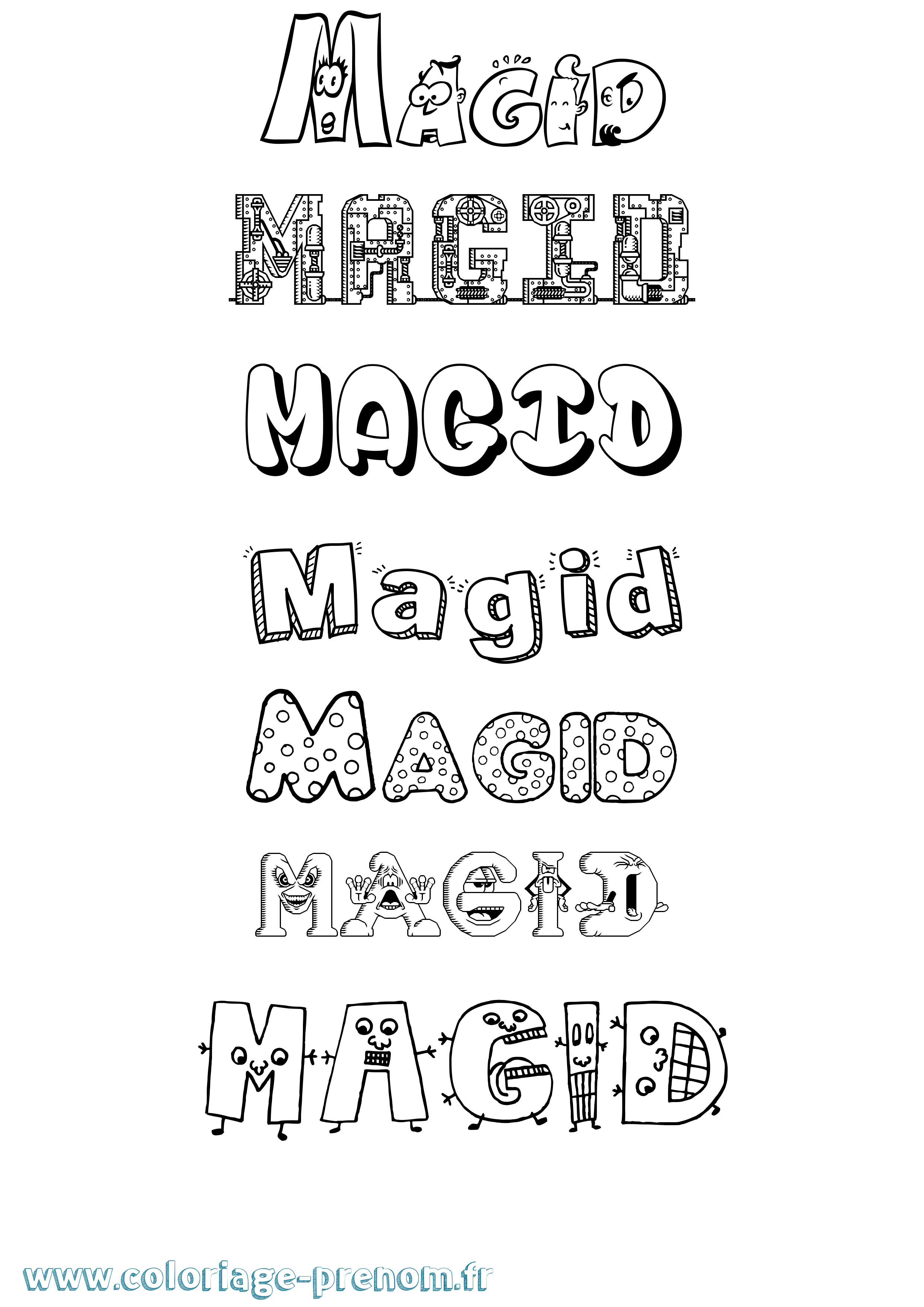 Coloriage Magid Fun Coloriage prénom Magid Fun