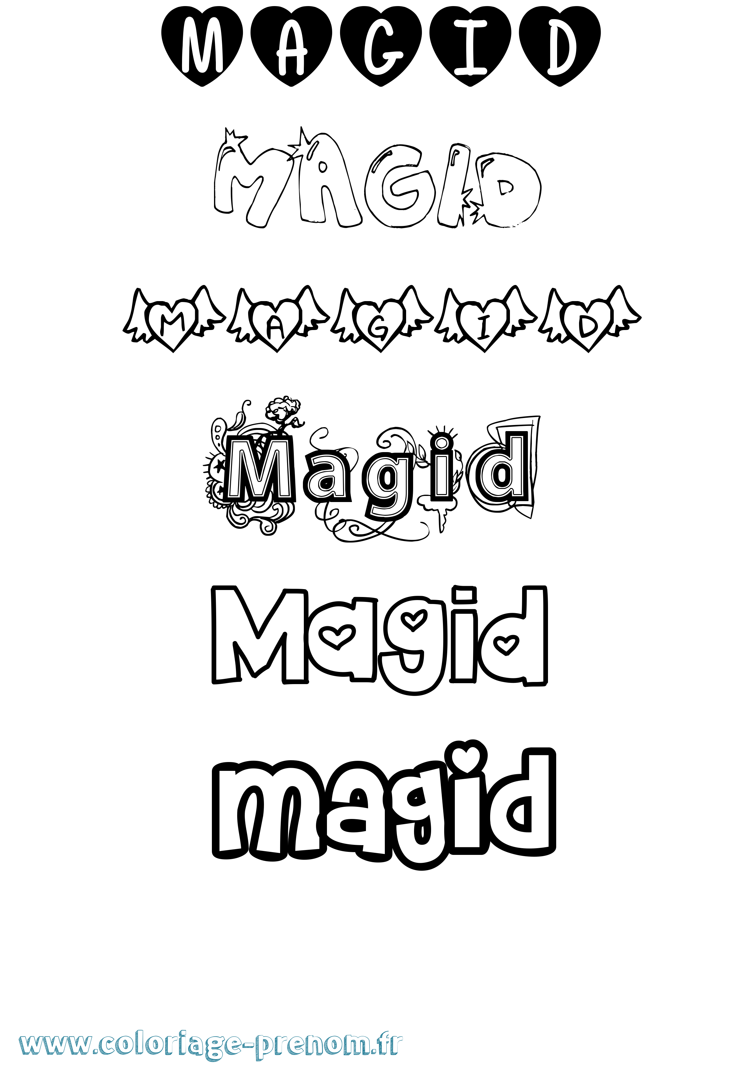 Coloriage Magid Girly Coloriage prénom Magid Girly