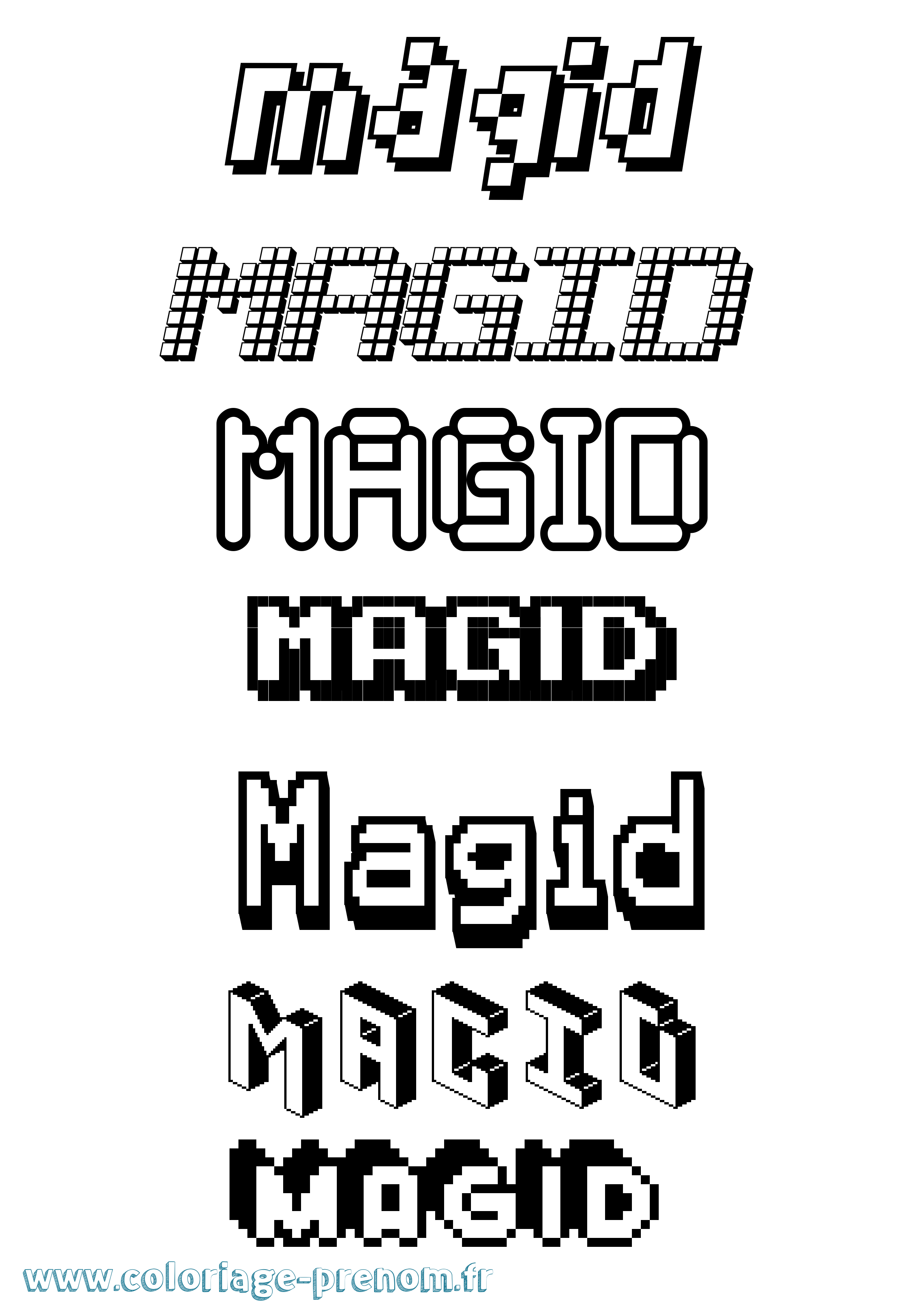 Coloriage Magid Pixel Coloriage prénom Magid Pixel