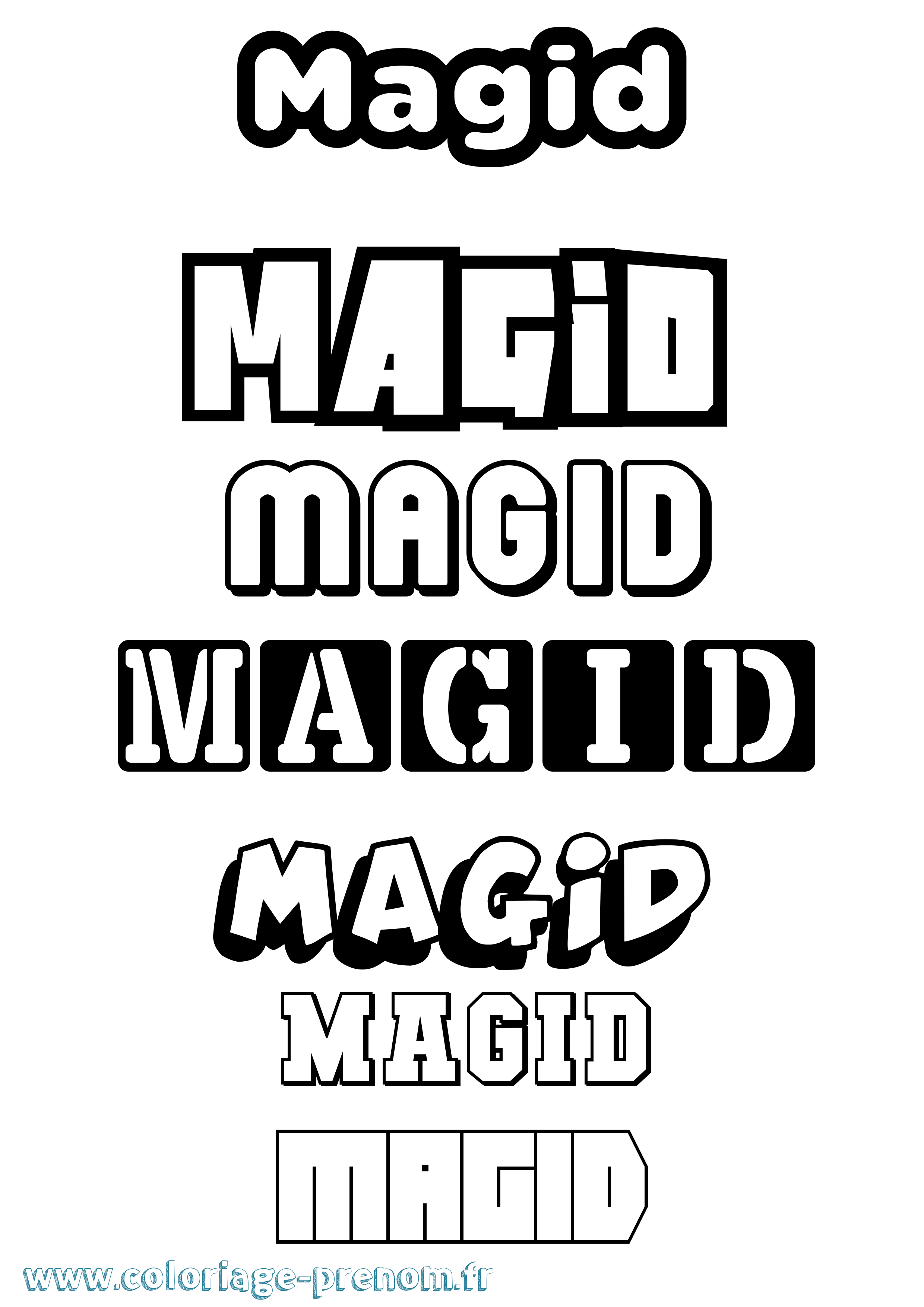 Coloriage Magid Simple Coloriage prénom Magid Simple