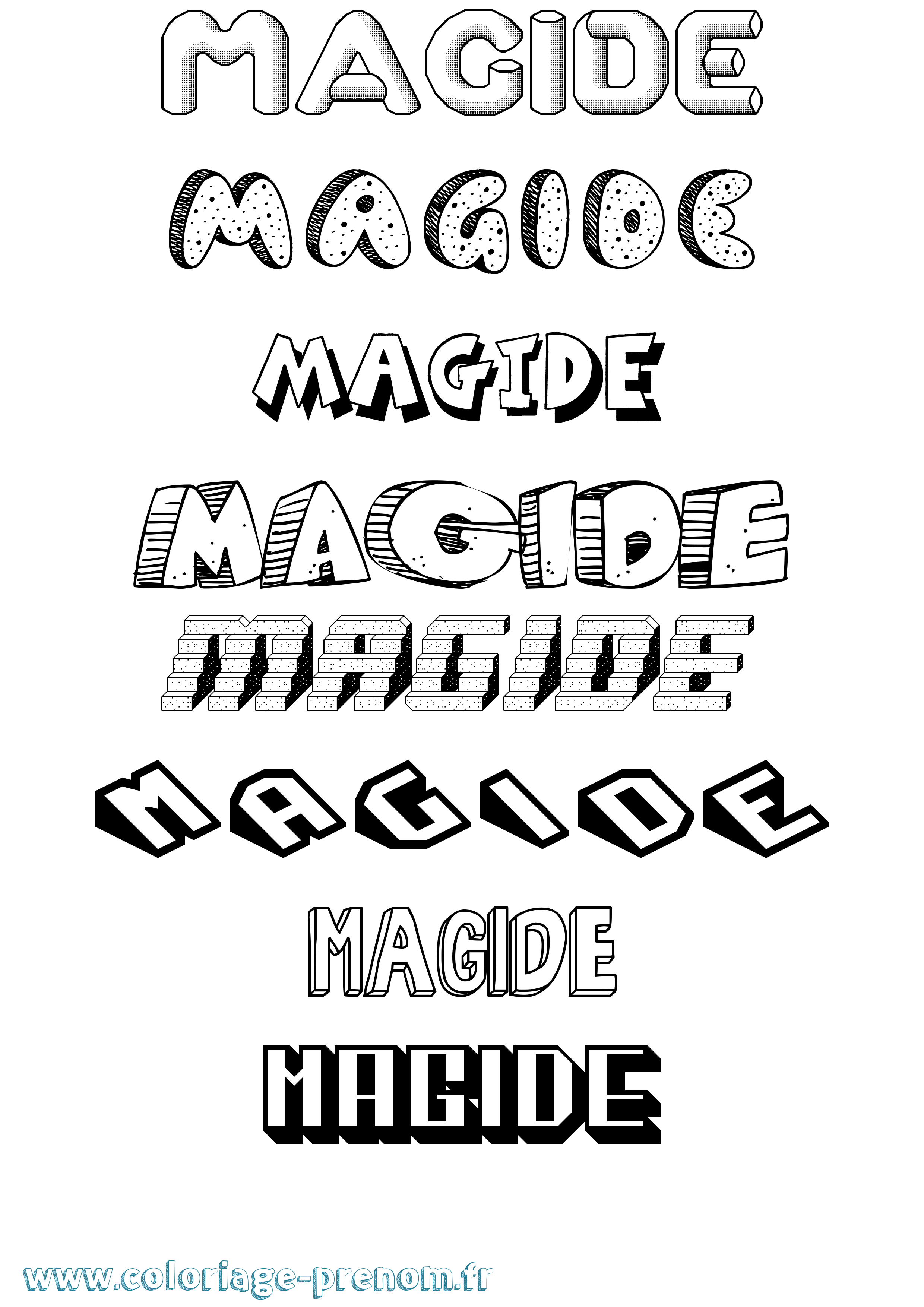 Coloriage Magide Effet 3D Coloriage prénom Magide Effet 3D