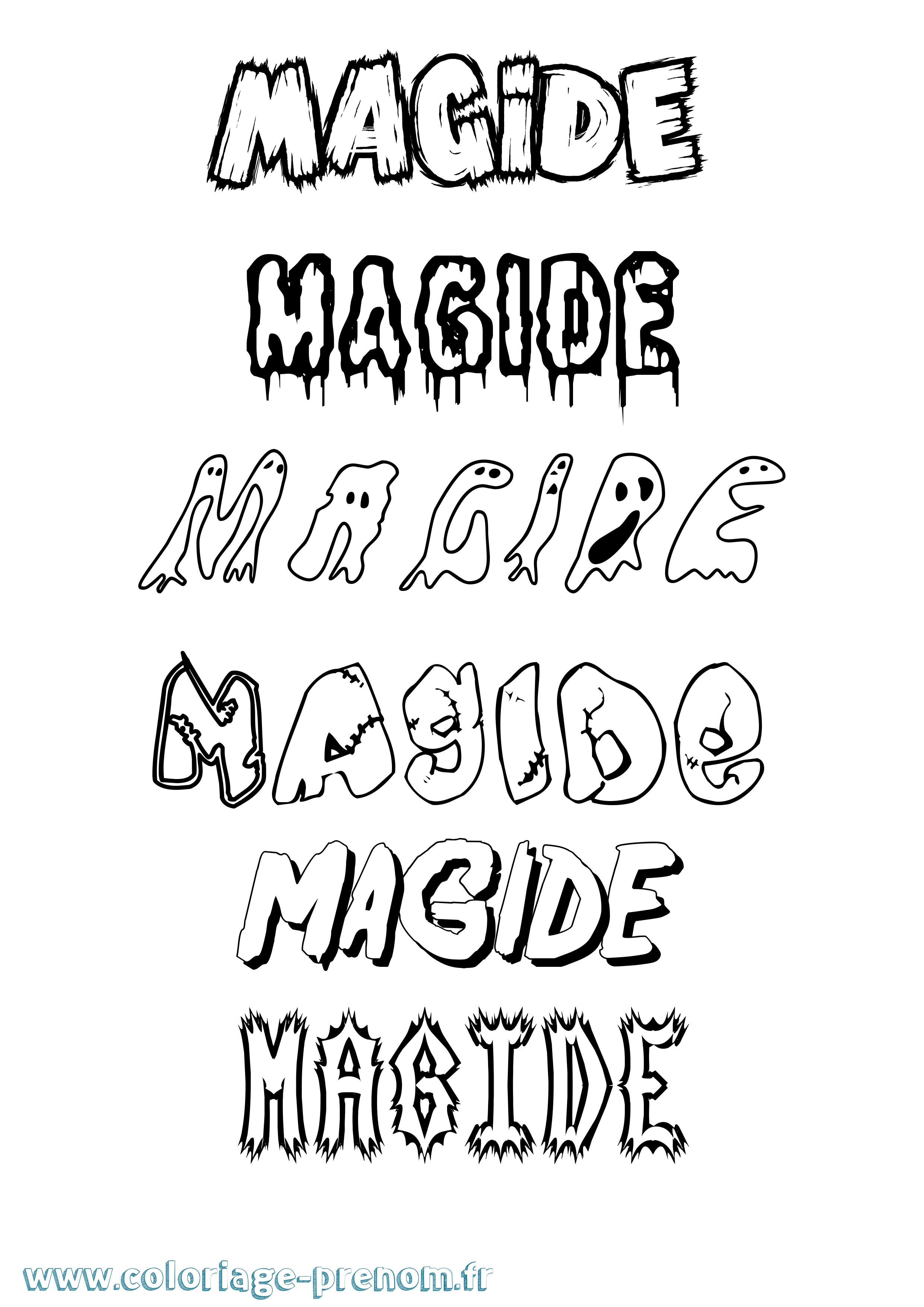 Coloriage Magide Frisson Coloriage prénom Magide Frisson
