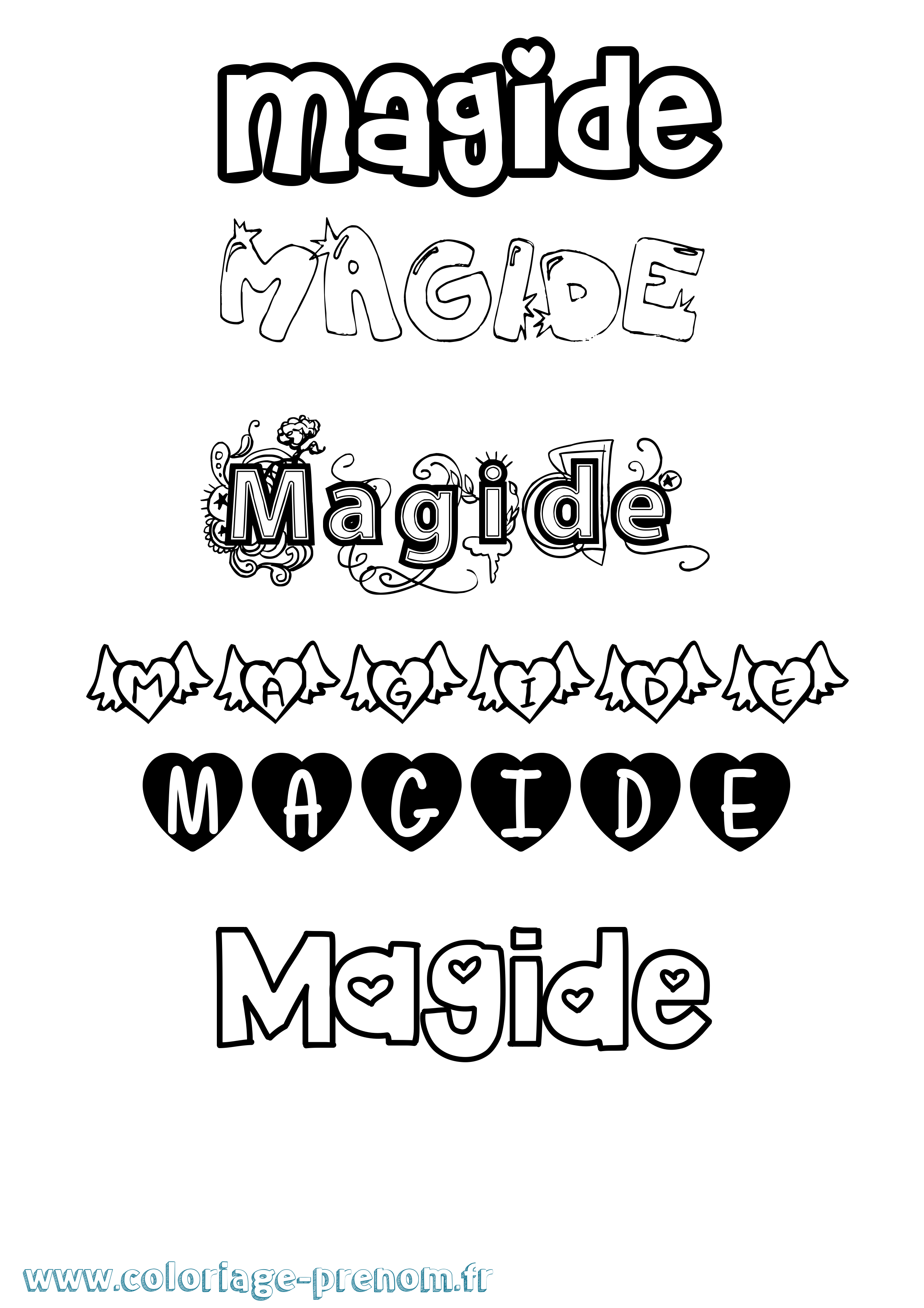 Coloriage Magide Girly Coloriage prénom Magide Girly