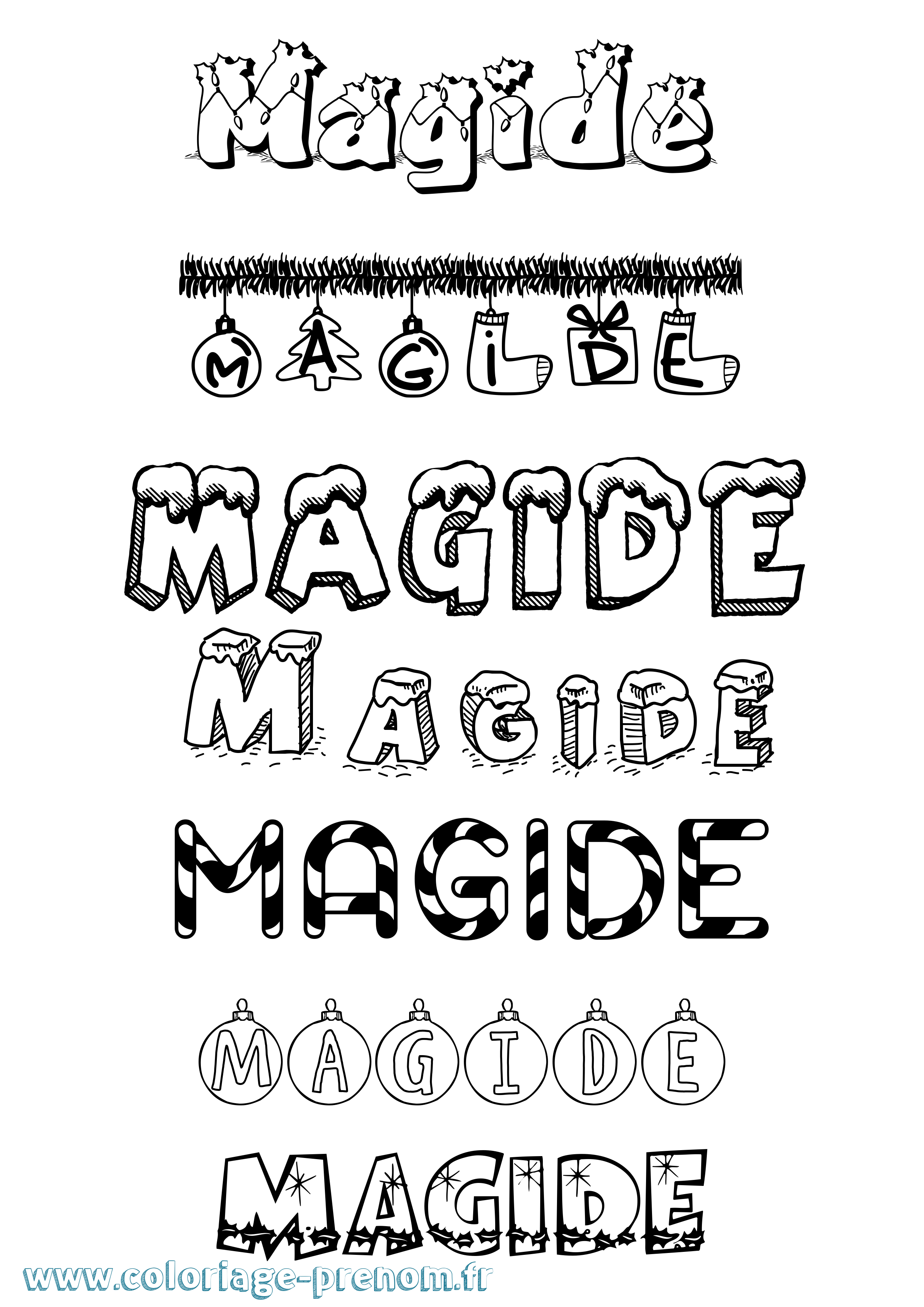 Coloriage Magide Noël Coloriage prénom Magide Noël