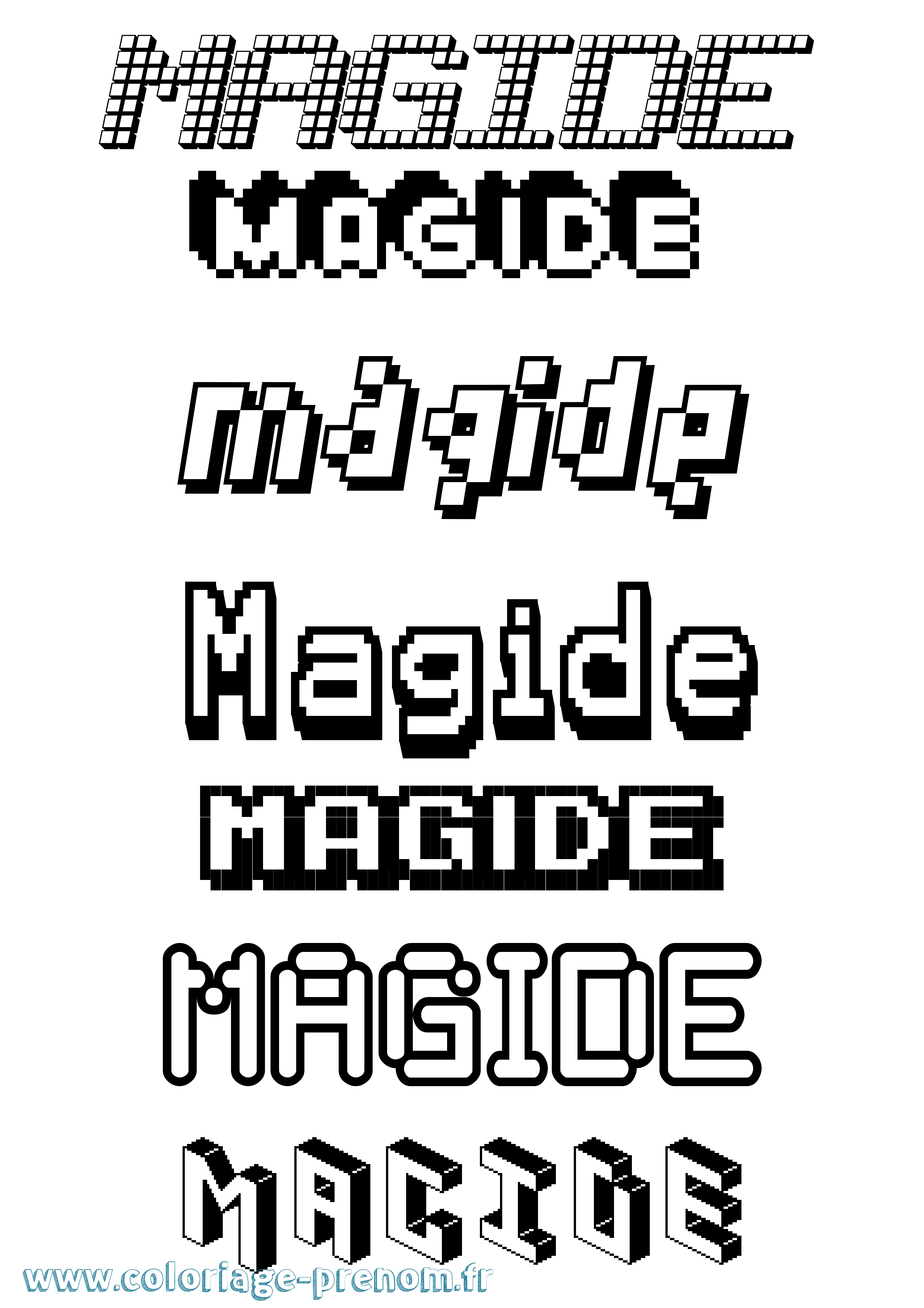Coloriage Magide Pixel Coloriage prénom Magide Pixel
