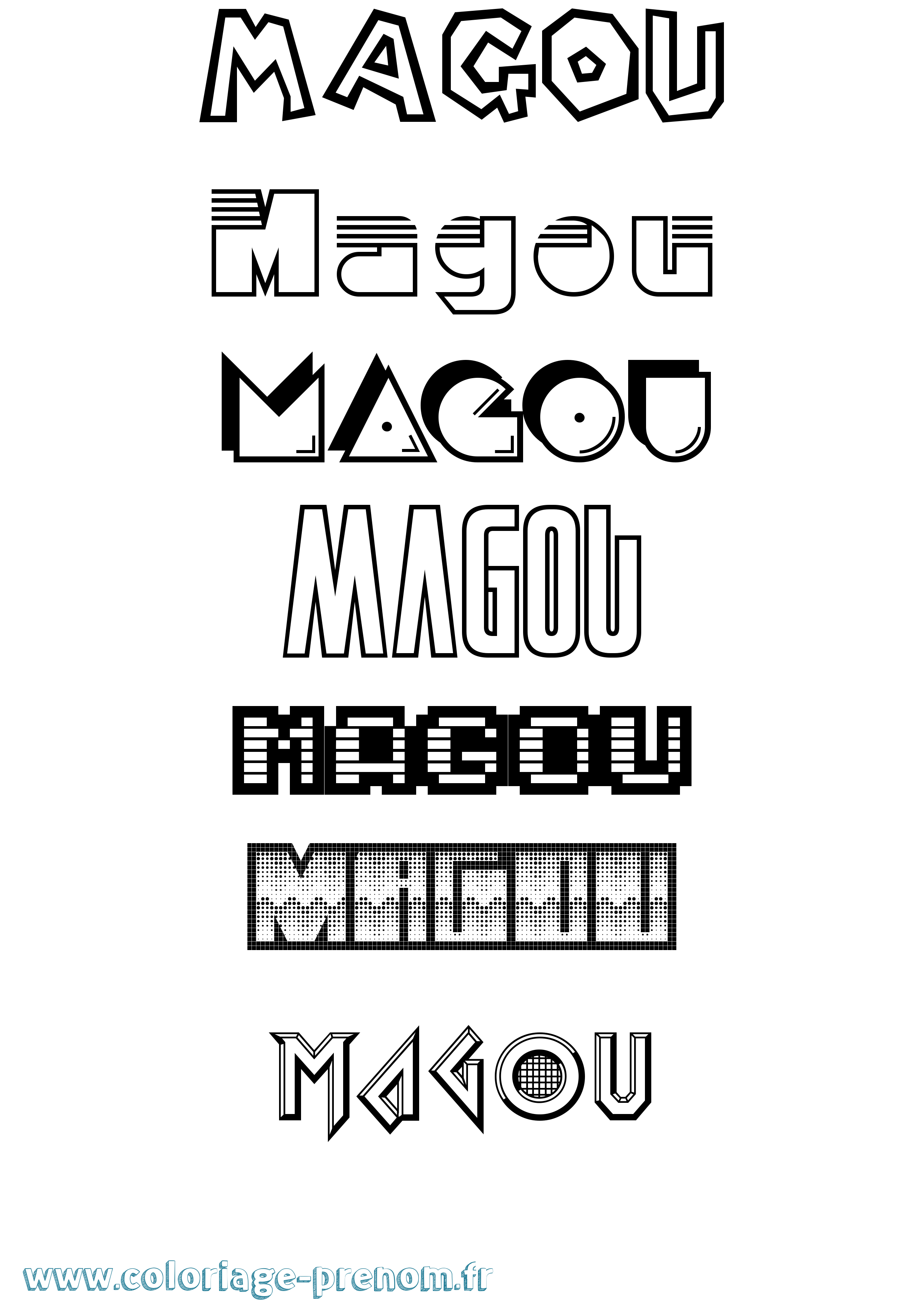 Coloriage Magou Jeux Vidéos Coloriage prénom Magou Jeux Vidéos