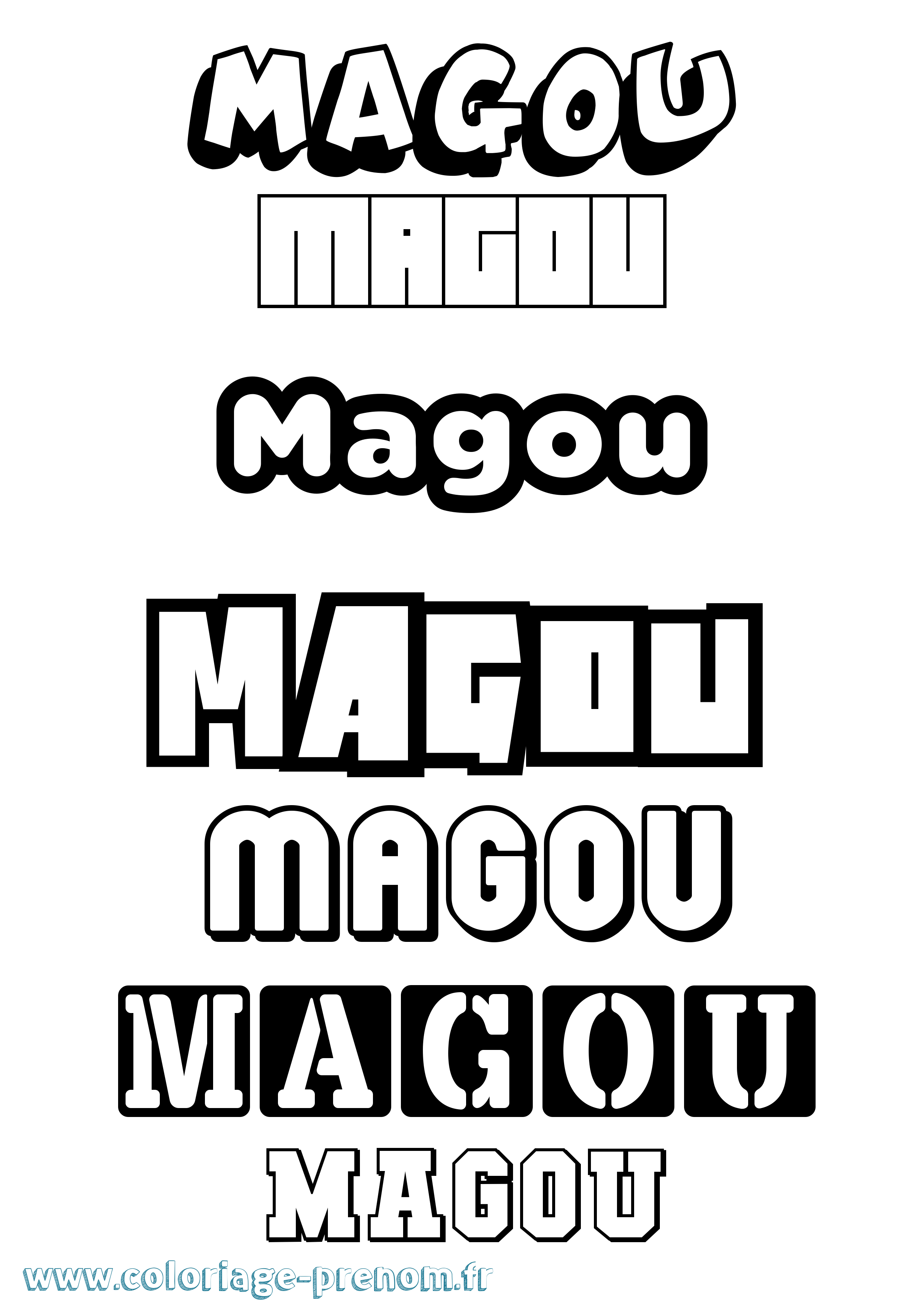 Coloriage Magou Simple Coloriage prénom Magou Simple