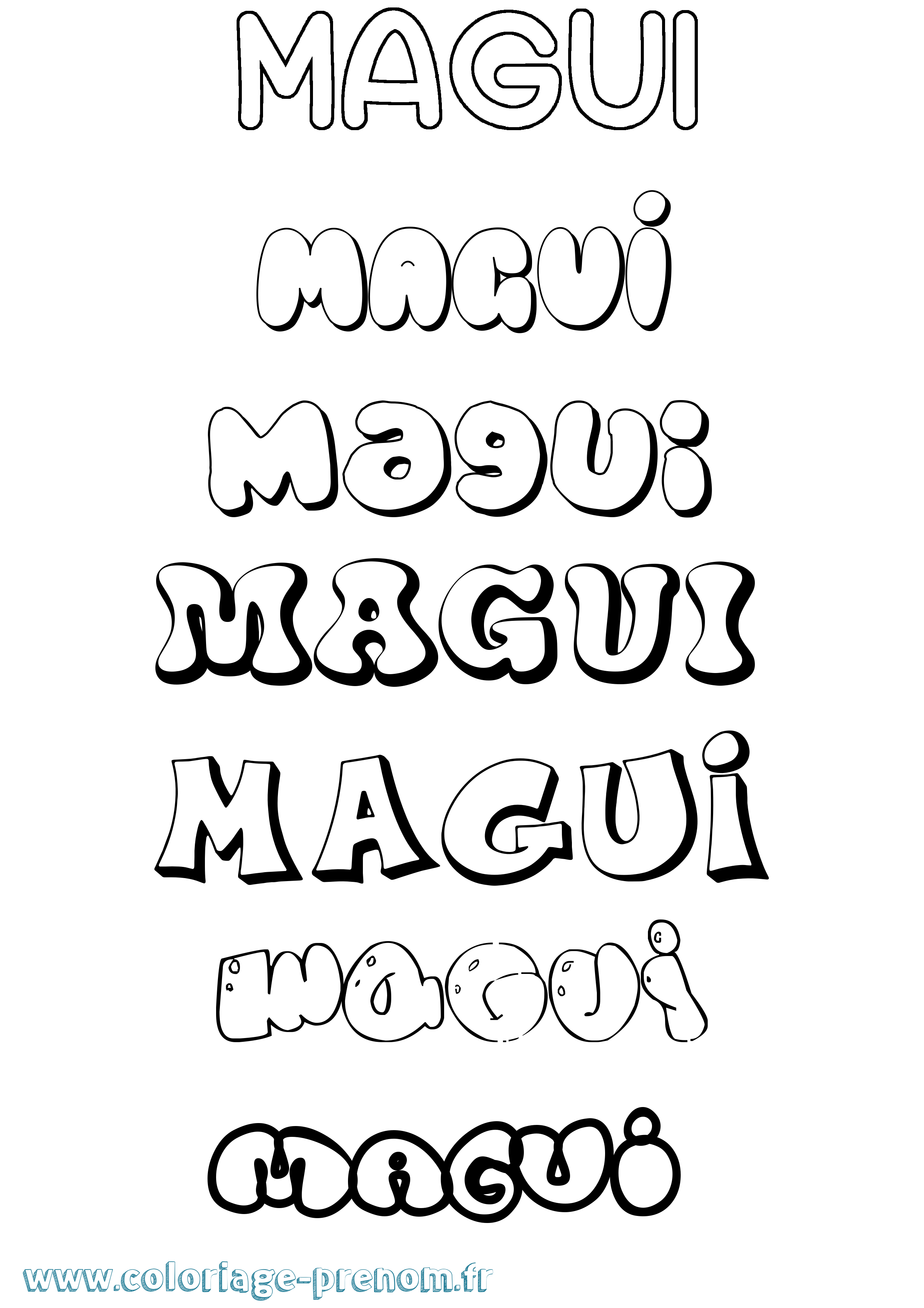 Coloriage Magui Bubble Coloriage prénom Magui Bubble