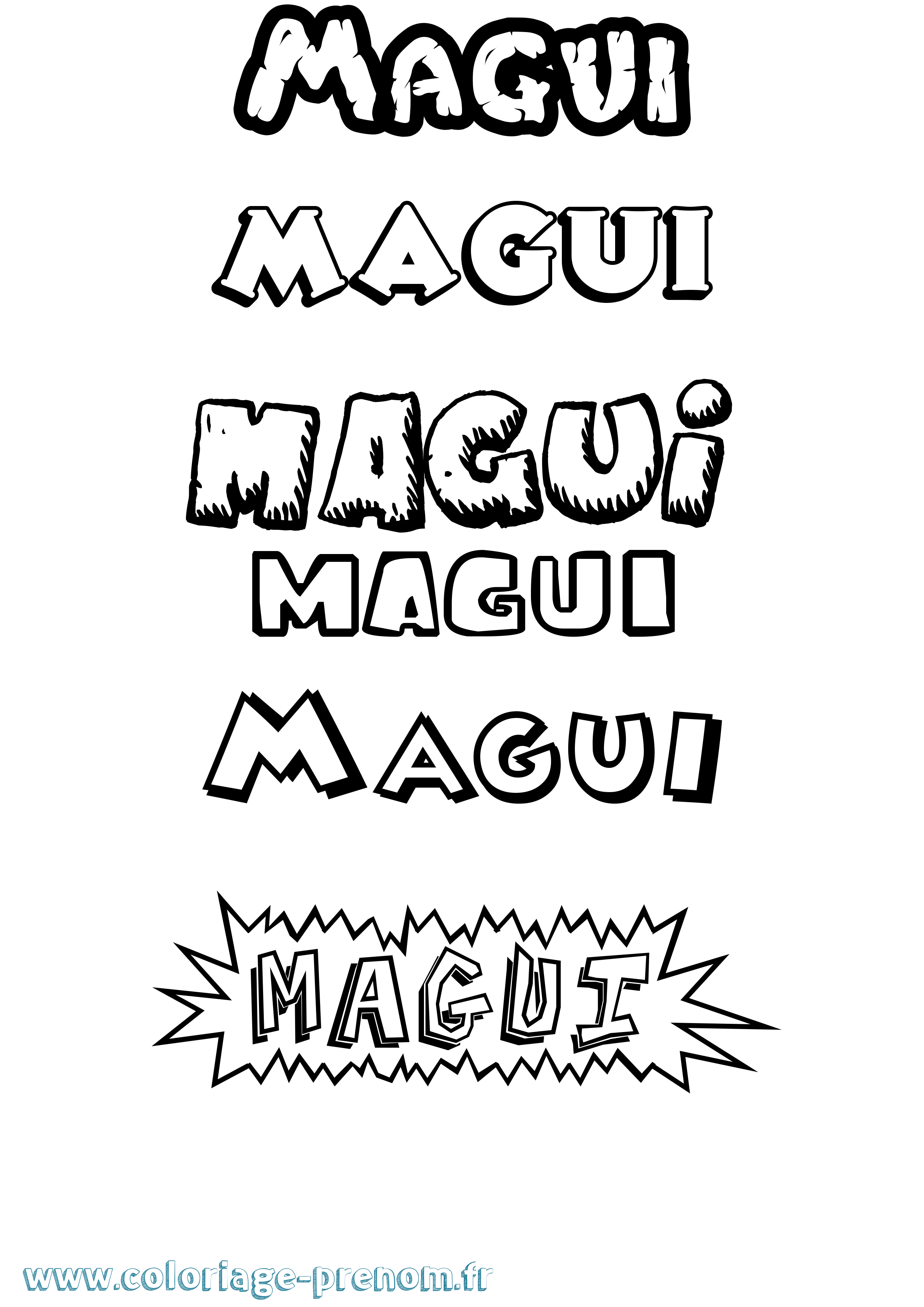 Coloriage Magui Dessin Animé Coloriage prénom Magui Dessin Animé