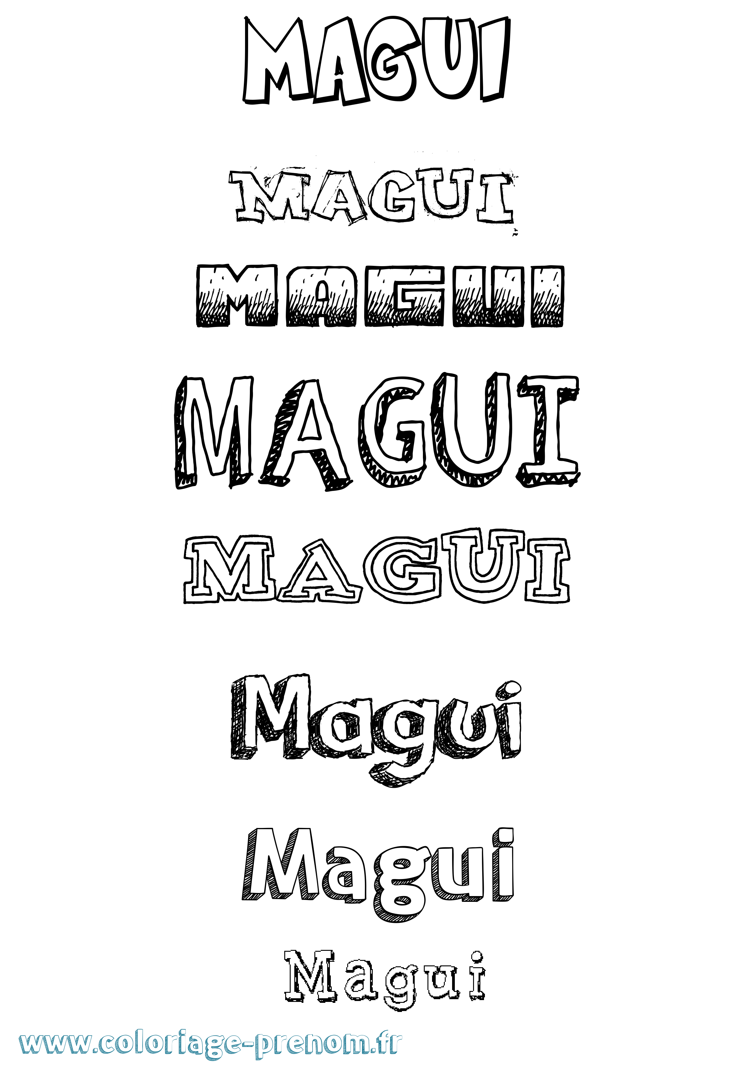 Coloriage Magui Dessiné Coloriage prénom Magui Dessiné