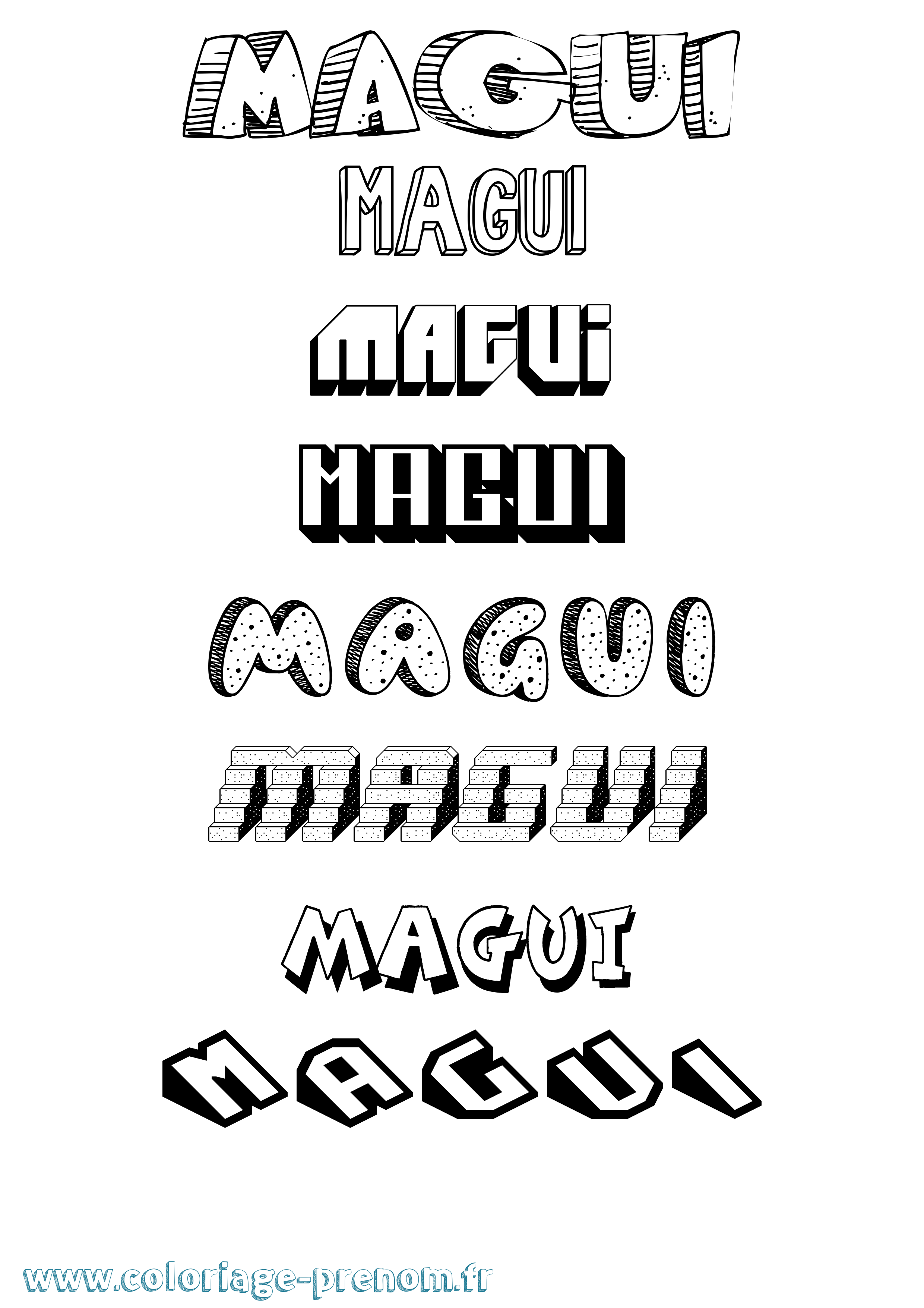 Coloriage Magui Effet 3D Coloriage prénom Magui Effet 3D